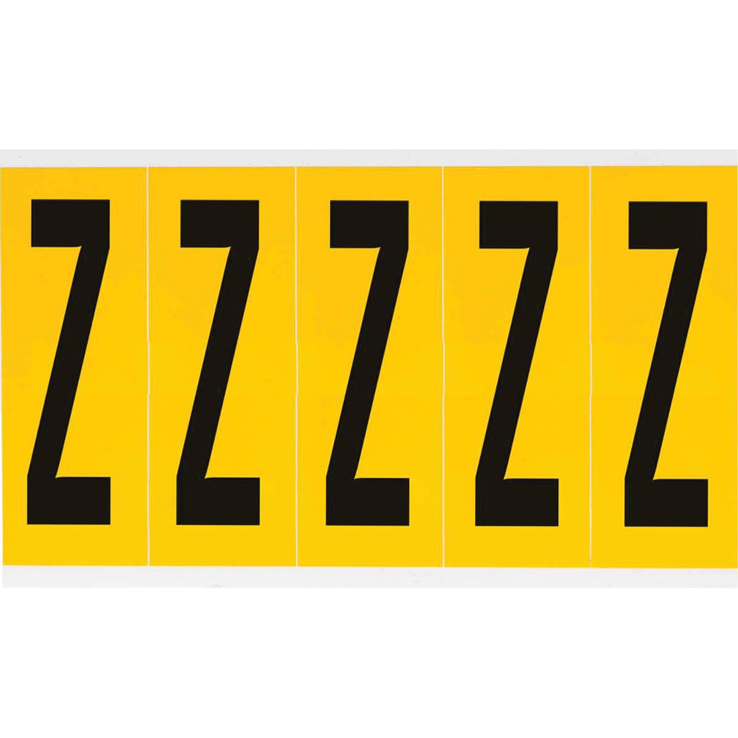Brady Individual Number & Letter Labels, Z, 4" H, Black on Yellow