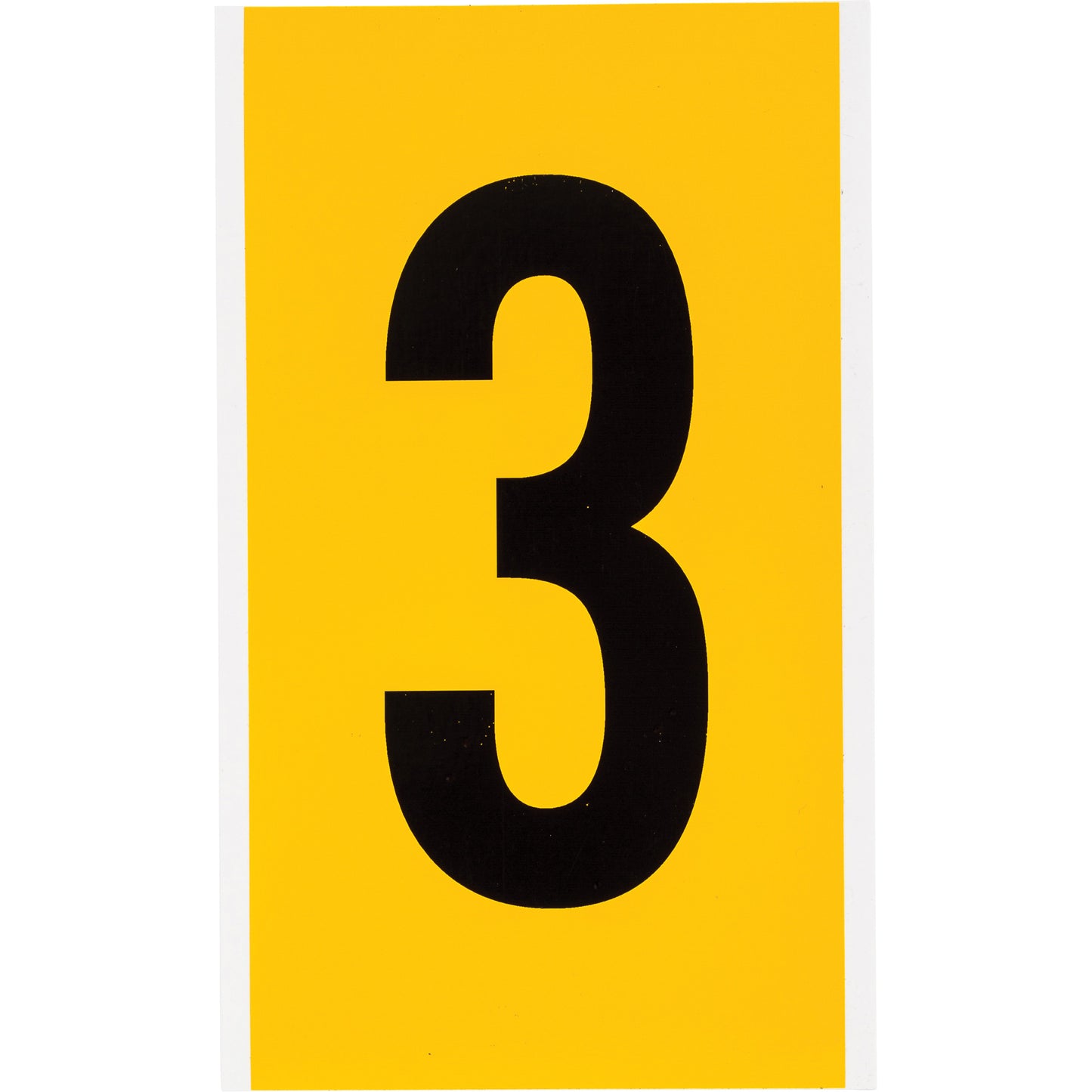 Brady Individual Number and Letter Label, 3, 6" H, Black on Yellow
