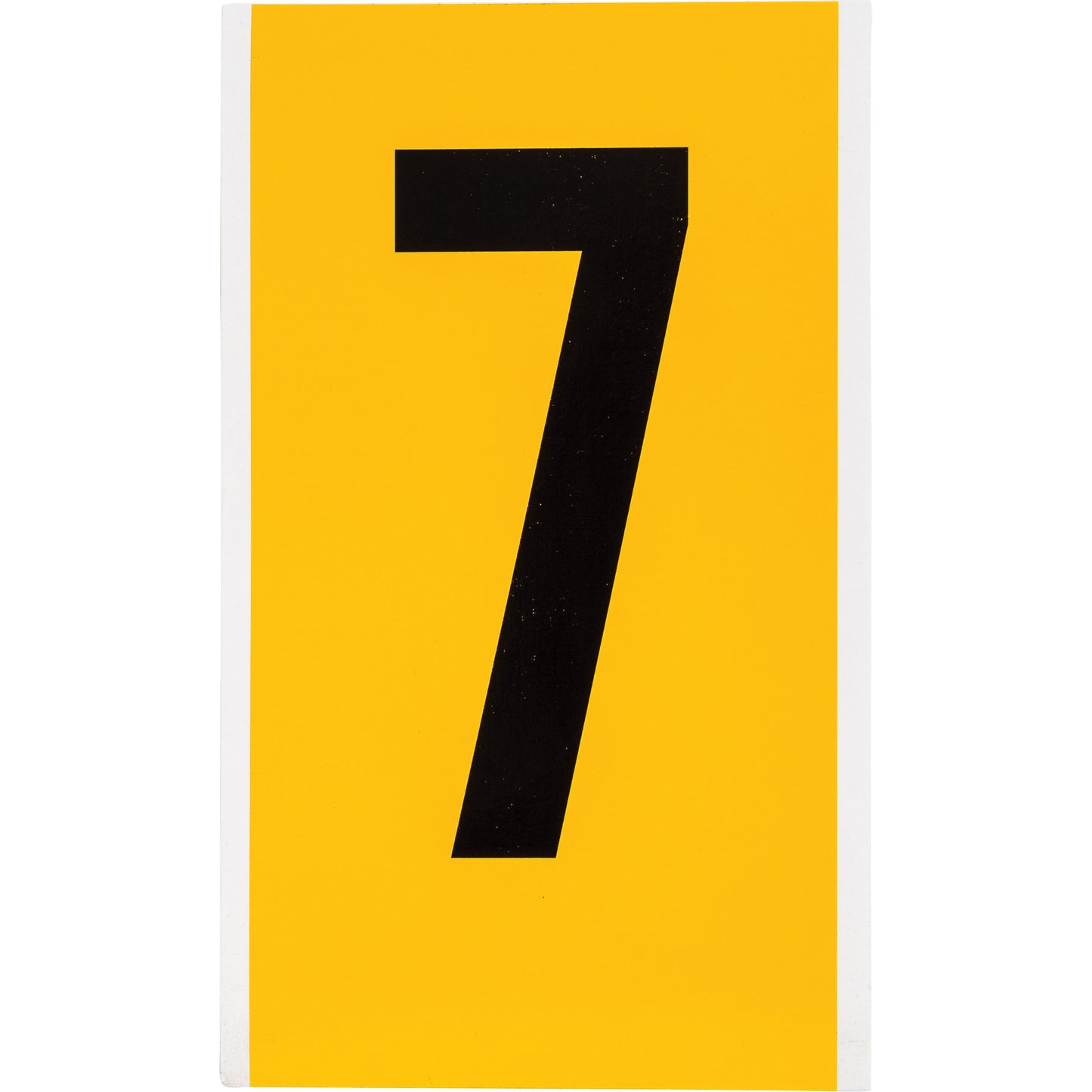 Brady Individual Number and Letter Label, 7, 6" H, Black on Yellow