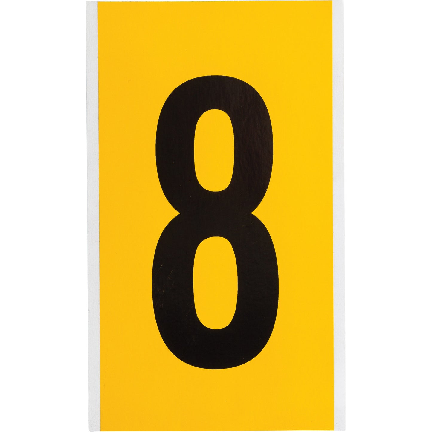 Brady Individual Number and Letter Labels, 8, 6" H, Black on Yellow