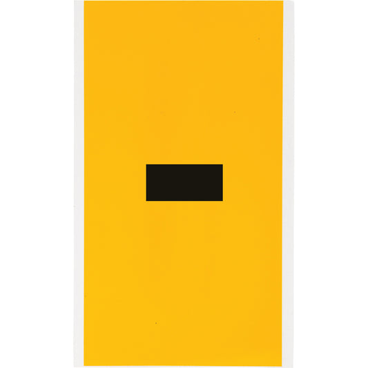 Brady Individual Number & Letter Label, Dash (-), 6" H, Black on Yellow