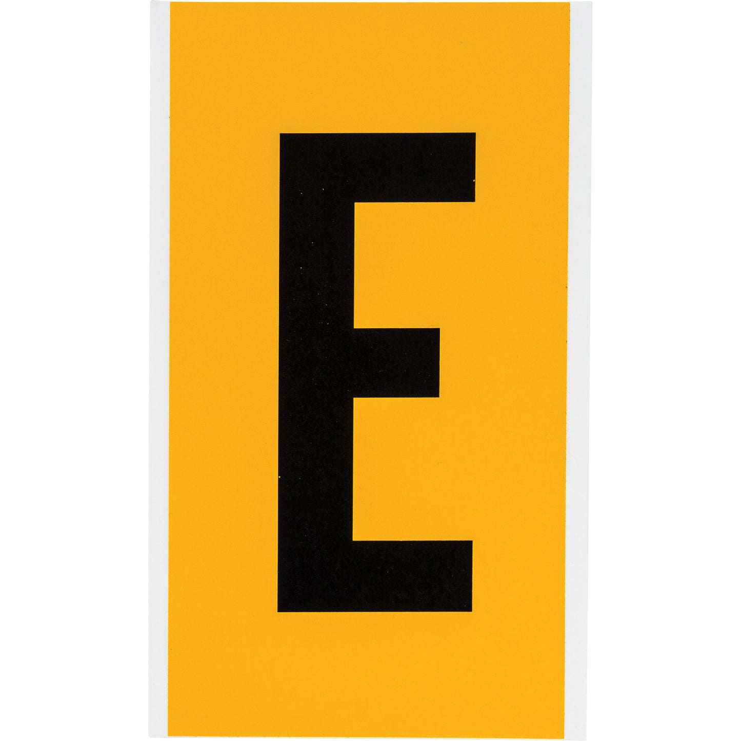 Brady Individual Number and Letter Label, E, 6" H, Black on Yellow