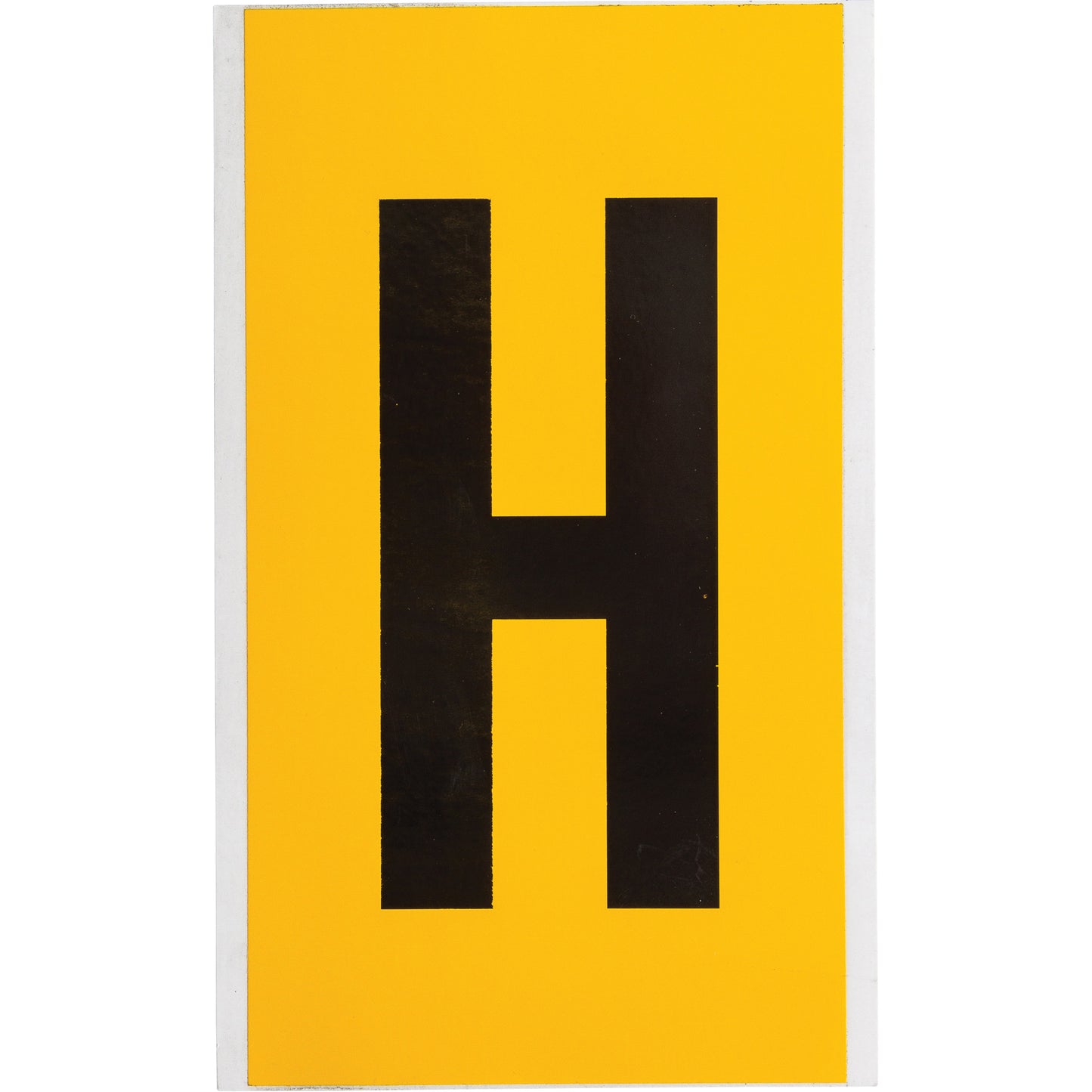 Brady Individual Number and Letter Label, H, 6" H, Black on Yellow