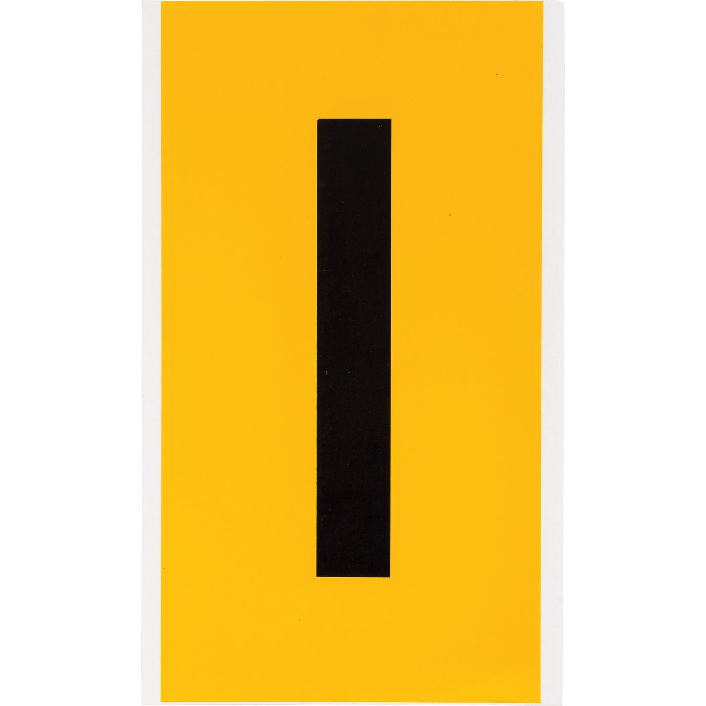 Brady Individual Number and Letter Labels, I, 6" H, Black on Yellow