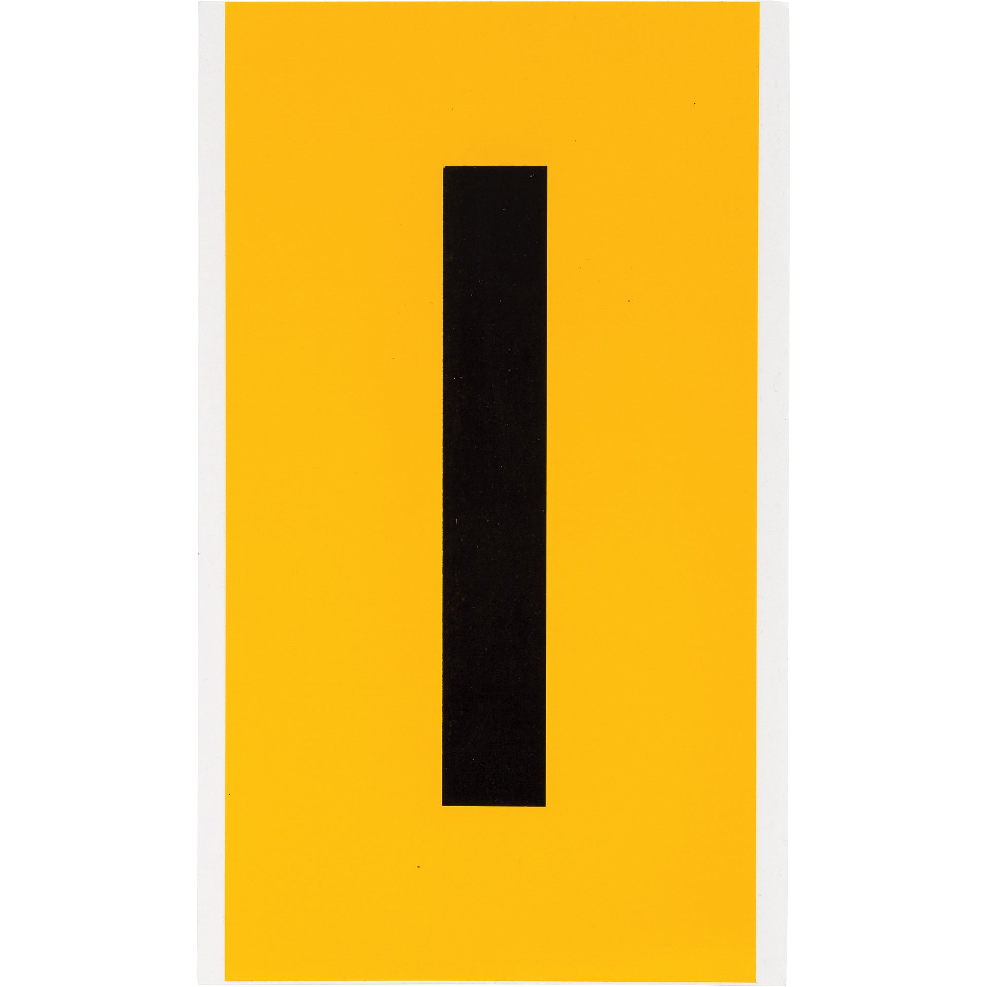 Brady Individual Number and Letter Labels, I, 6" H, Black on Yellow