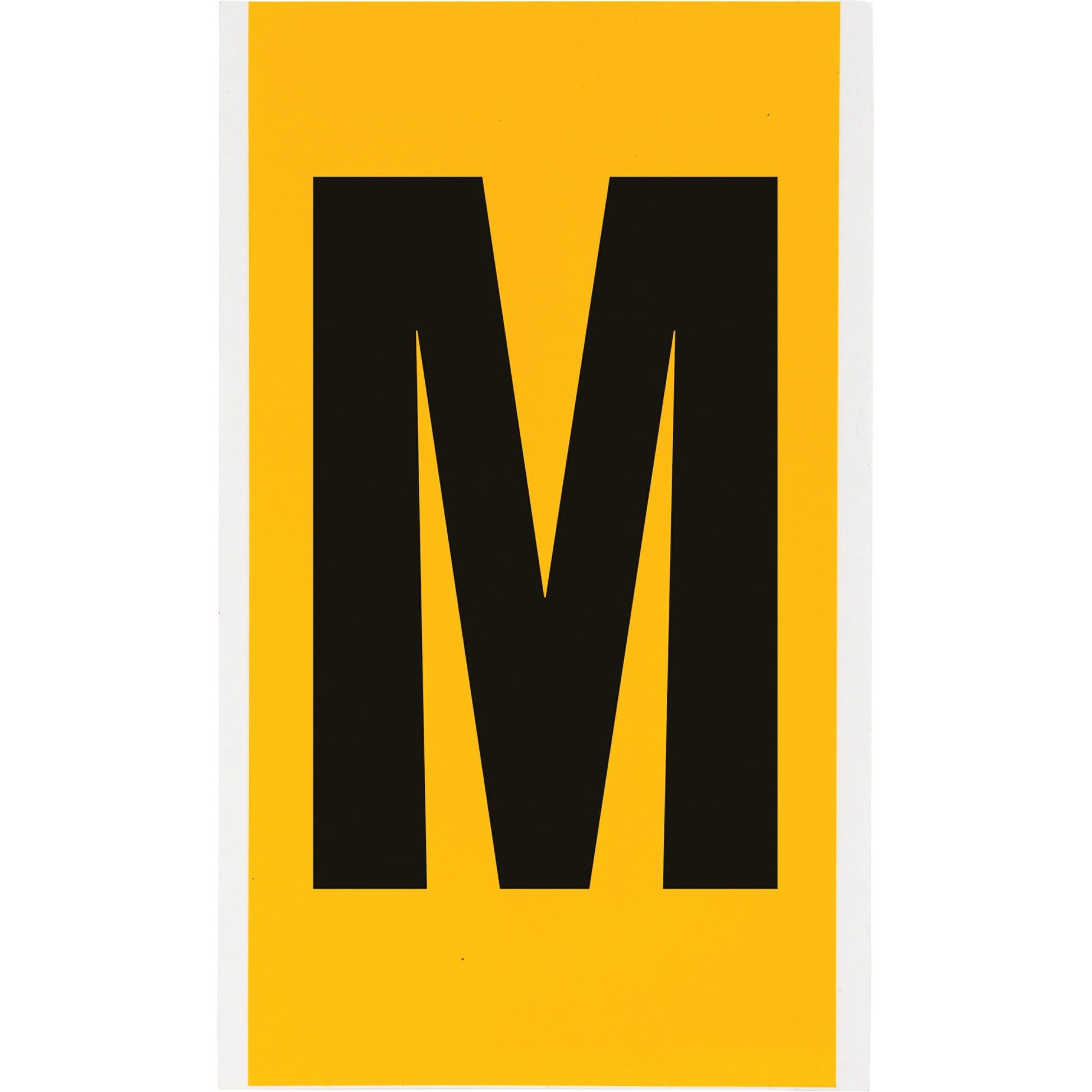 Brady Individual Number & Letter Labels, M, 6" H, Black on Yellow