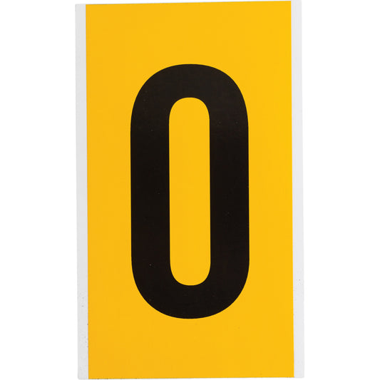 Brady Individual Number & Letter Label, O, 6" H, Black on Yellow