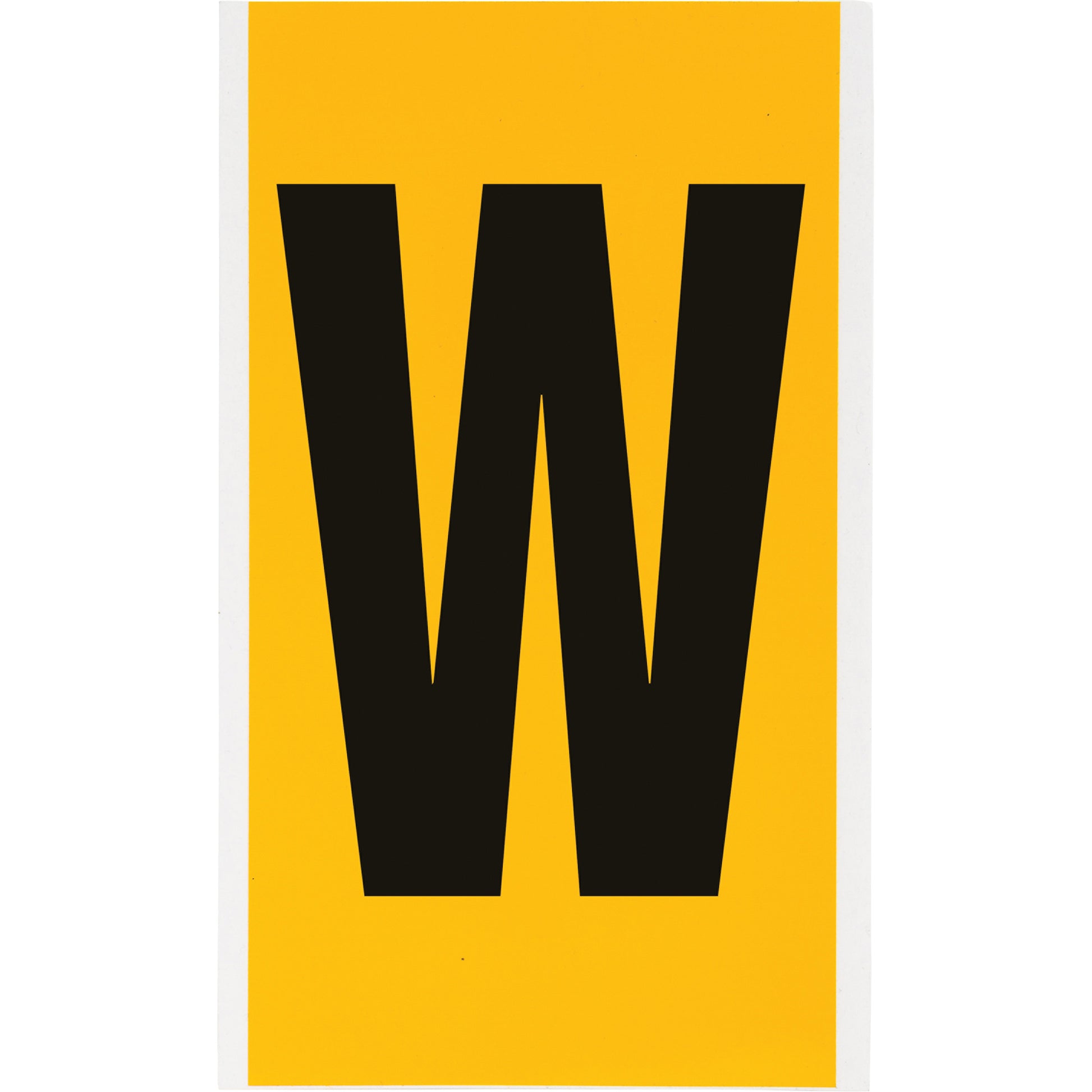 Brady Individual Number & Letter Labels, W, 6" H, Black on Yellow