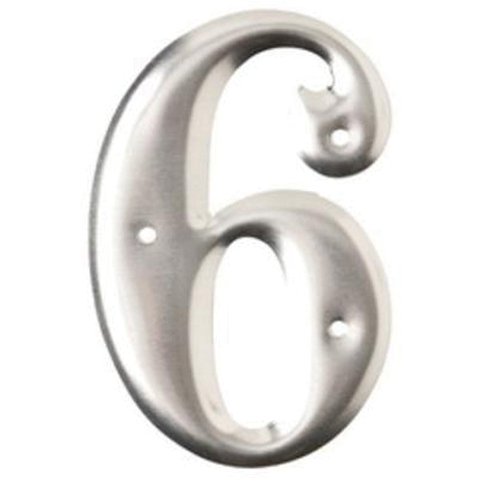 Brady Aluminum Embossed Number and Letter Labels, 6, 3" H, Silver