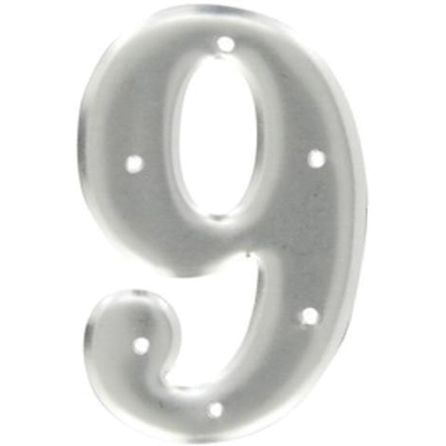 Brady Aluminum Embossed Number and Letter Labels, 9, 3" H, Silver