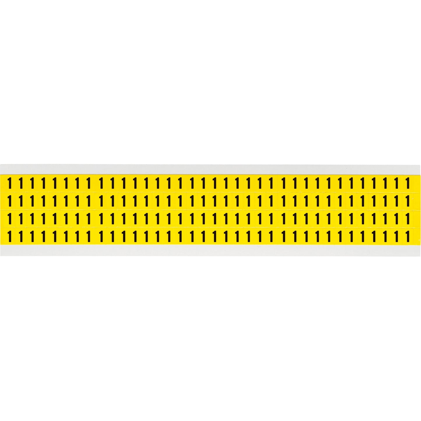 Brady Repositionable Individual Number and Letter Labels, 1, 1/4" H, Black on Yellow