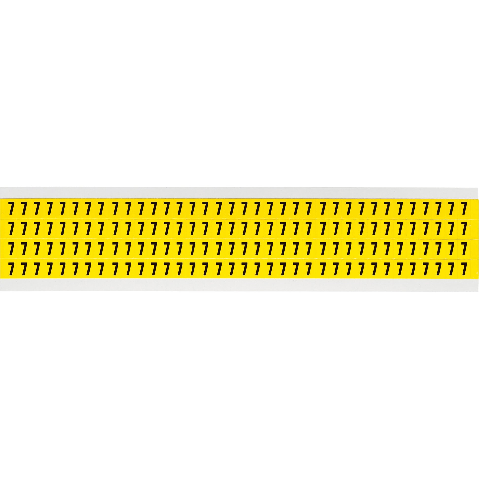 Brady Repositionable Individual Number and Letter Label, 7, 1/4" H, Black on Yellow