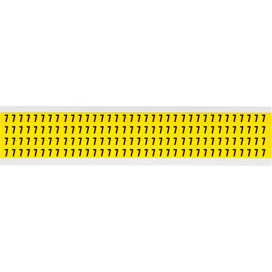 Brady Repositionable Individual Number and Letter Label, 7, 1/4" H, Black on Yellow