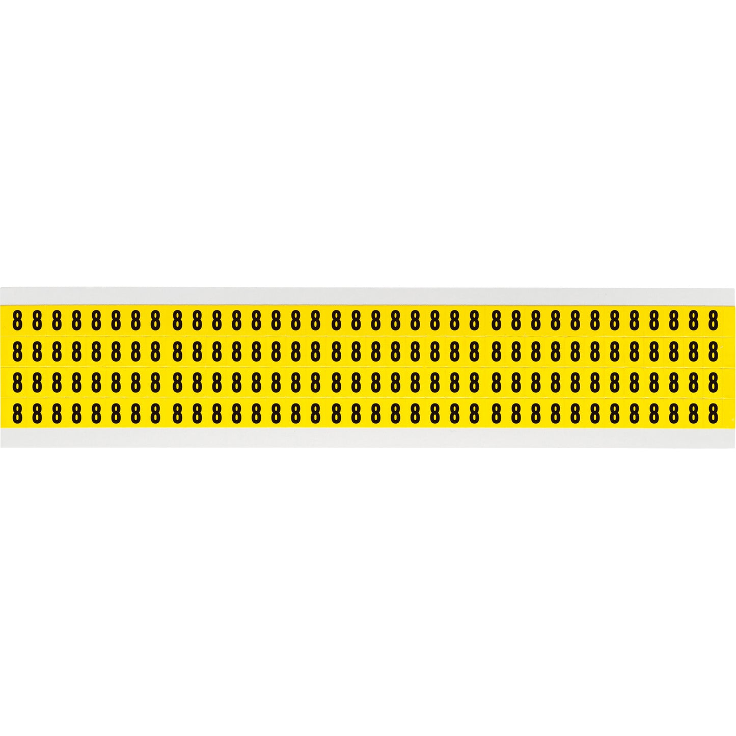 Brady Repositionable Individual Number and Letter Labels, 8, 1/4" H, Black on Yellow