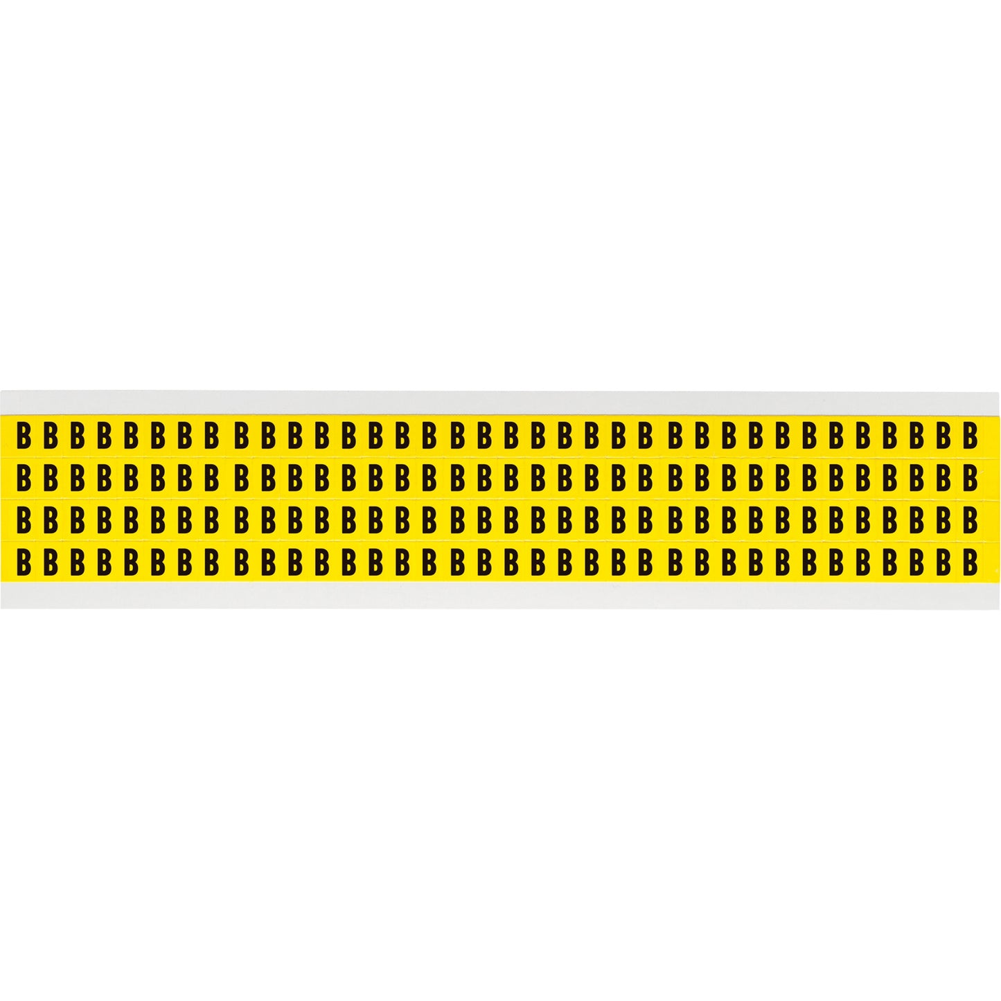 Brady Repositionable Individual Number and Letter Labels, B, 1/4" H, Black on Yellow