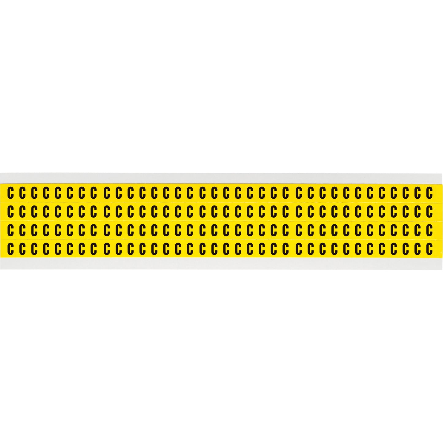 Brady Repositionable Individual Number and Letter Labels, C, 1/4" H, Black on Yellow