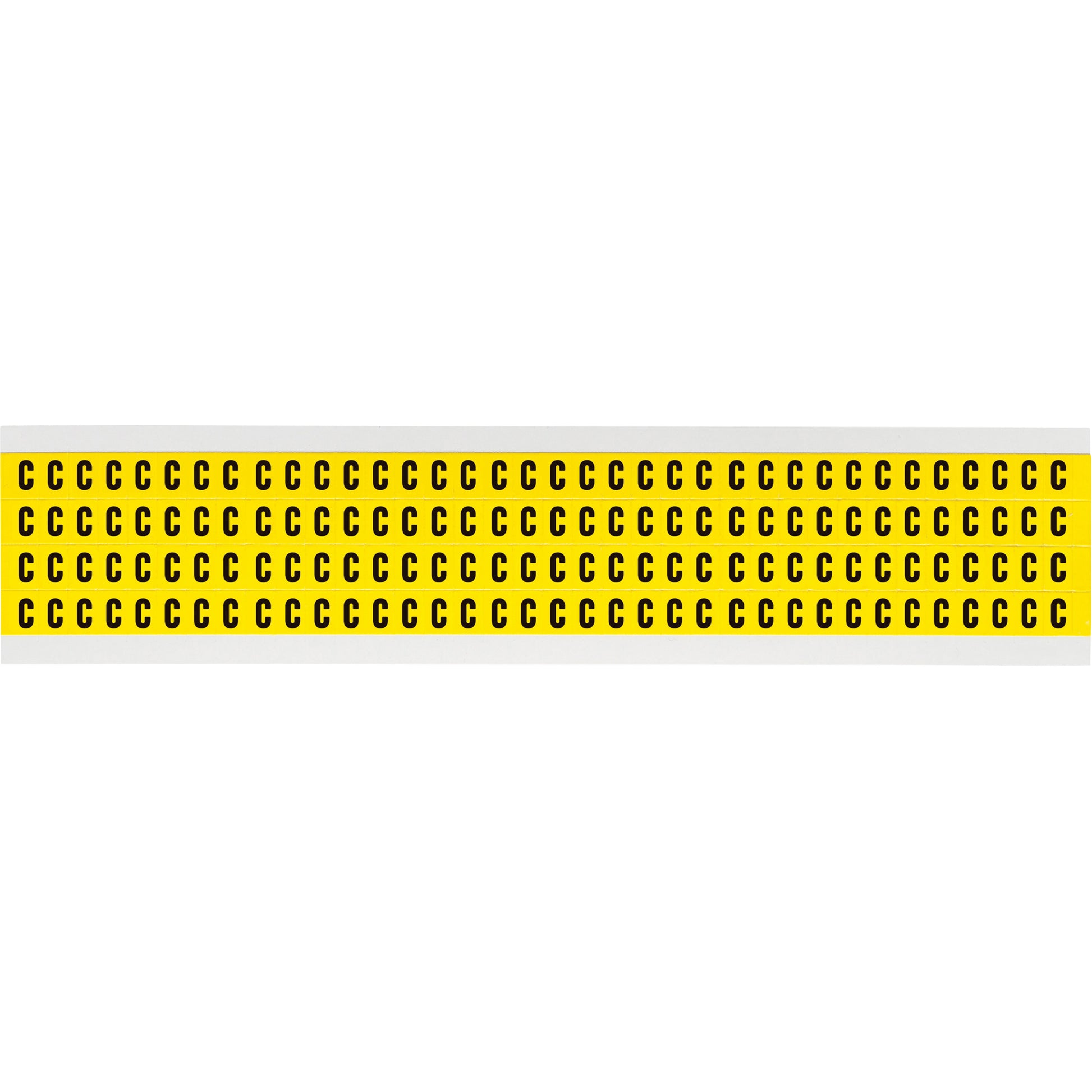Brady Repositionable Individual Number and Letter Labels, C, 1/4" H, Black on Yellow