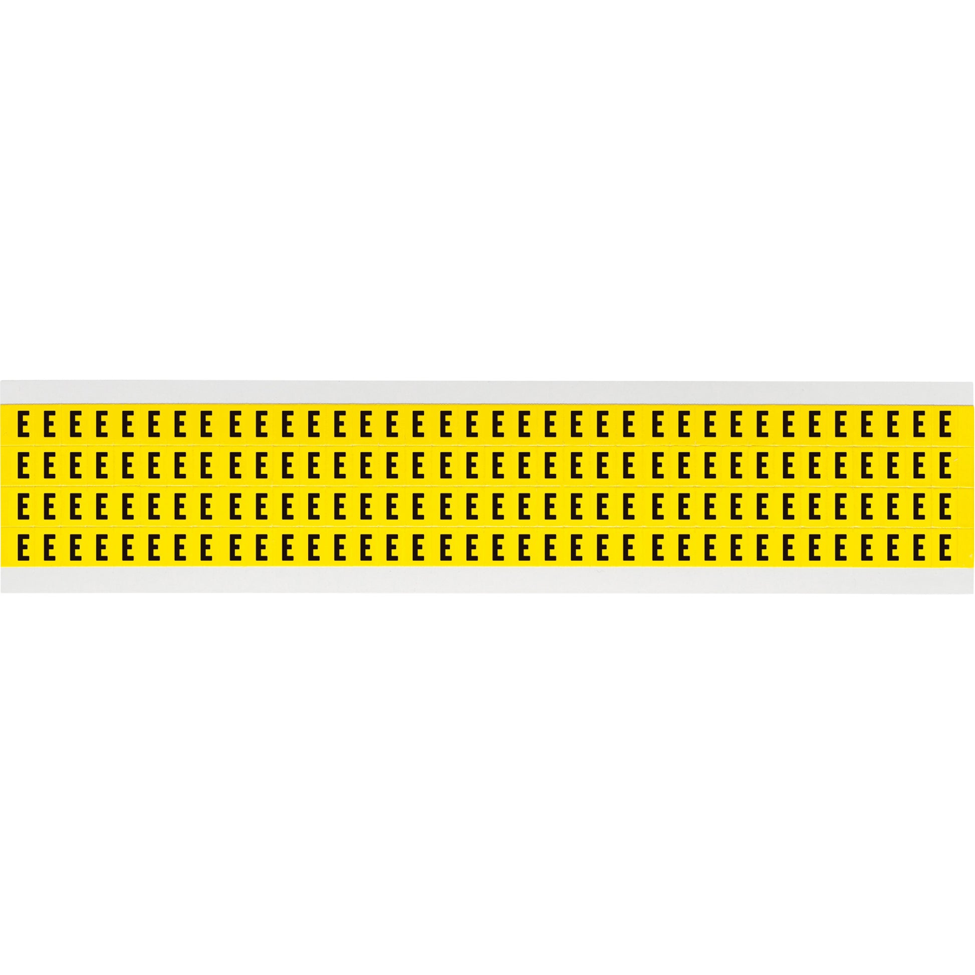 Brady Repositionable Individual Number and Letter Labels, E, 1/4" H, Black on Yellow
