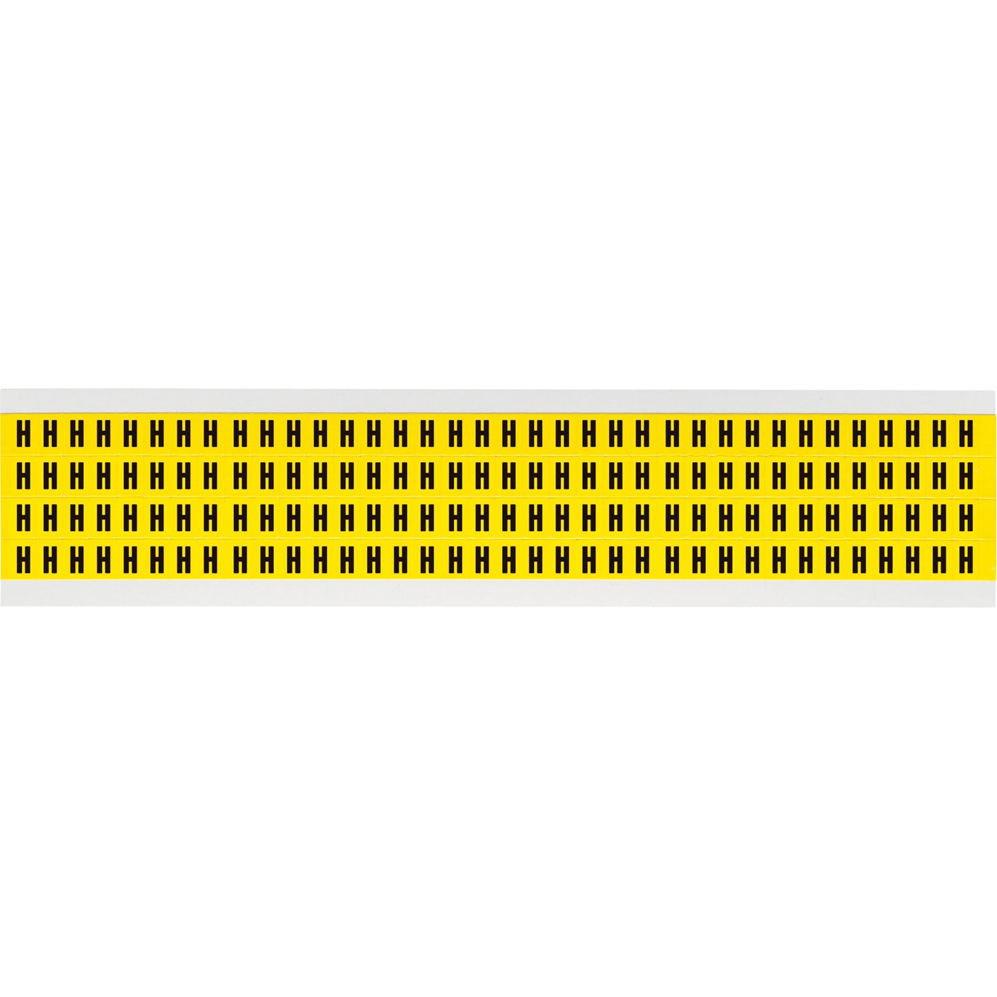 Brady Repositionable Individual Number and Letter Labels, H, 1/4" H, Black on Yellow