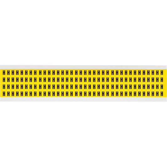 Brady Repositionable Individual Number and Letter Labels, H, 1/4" H, Black on Yellow