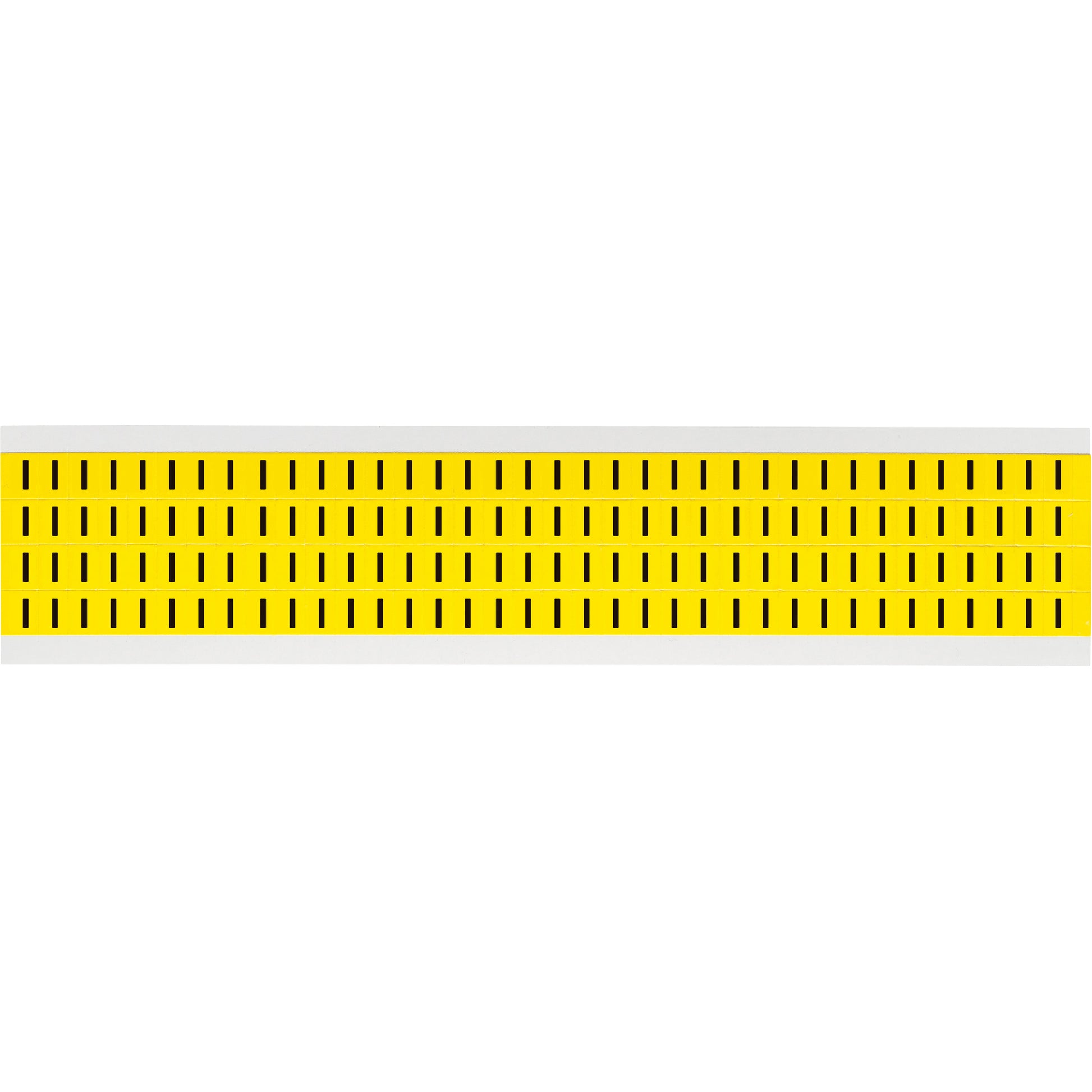 Brady Repositionable Individual Number and Letter Labels, I, 1/4" H, Black on Yellow