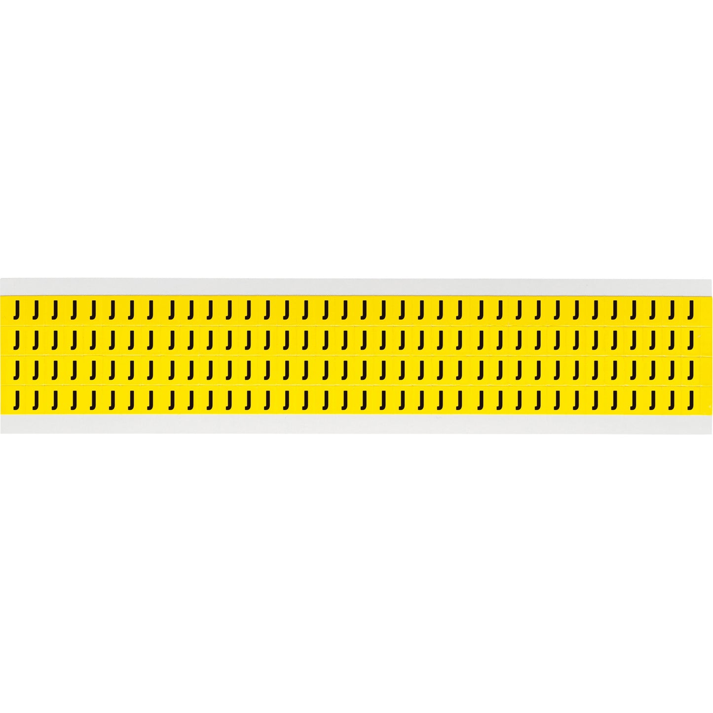 Brady Repositionable Individual Number and Letter Labels, J, 1/4" H, Black on Yellow