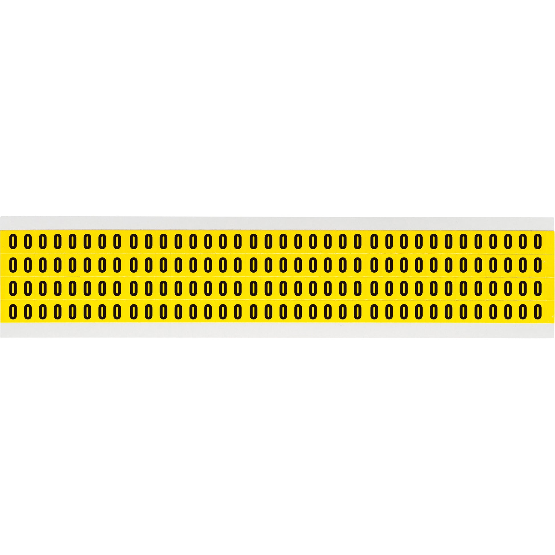 Brady Repositionable Individual Number & Letter Labels, O, 1/4" H, Black on Yellow