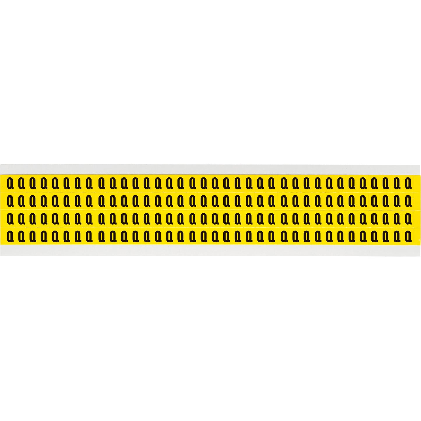 Brady Repositionable Individual Number & Letter Labels, Q, 1/4" H, Black on Yellow