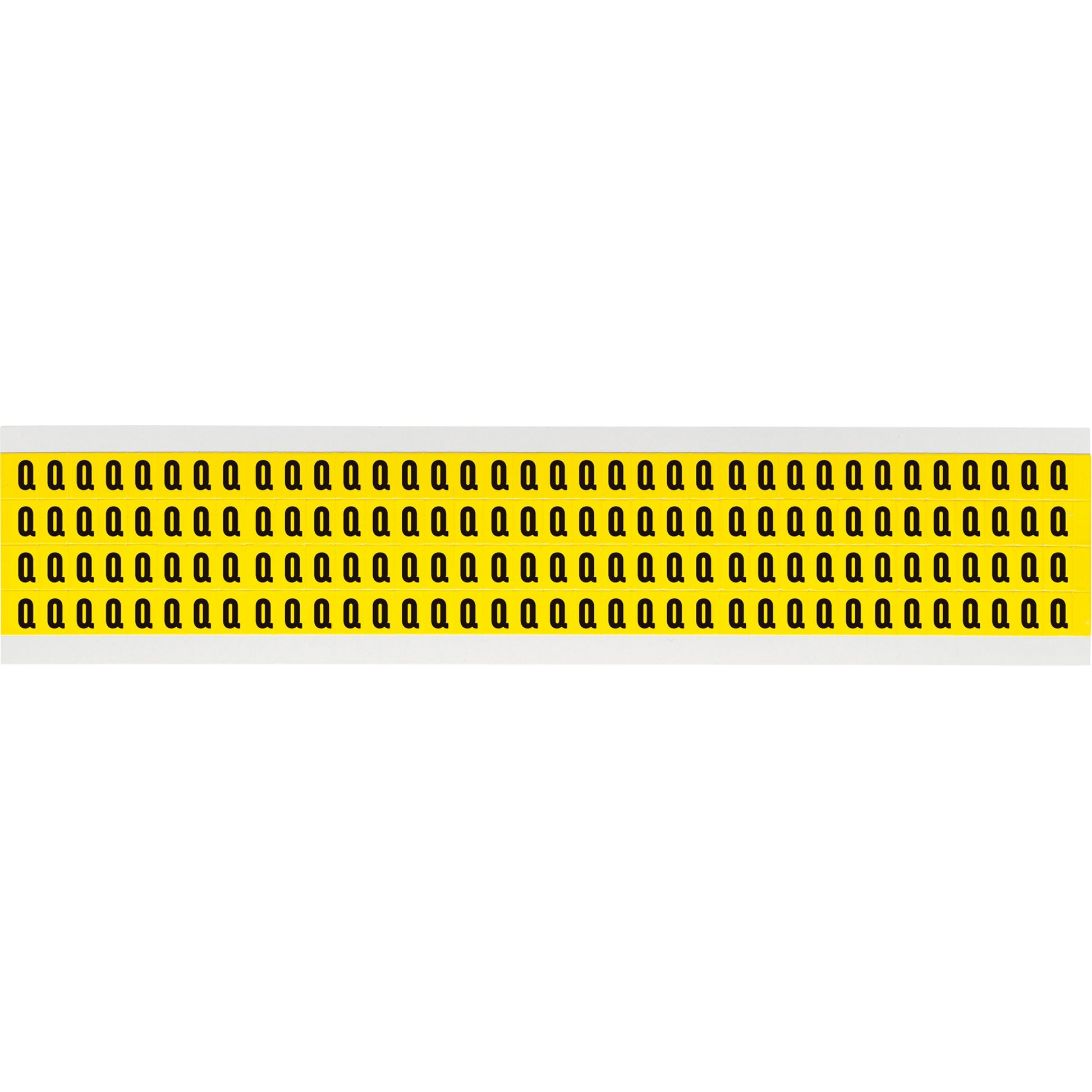 Brady Repositionable Individual Number & Letter Labels, Q, 1/4" H, Black on Yellow