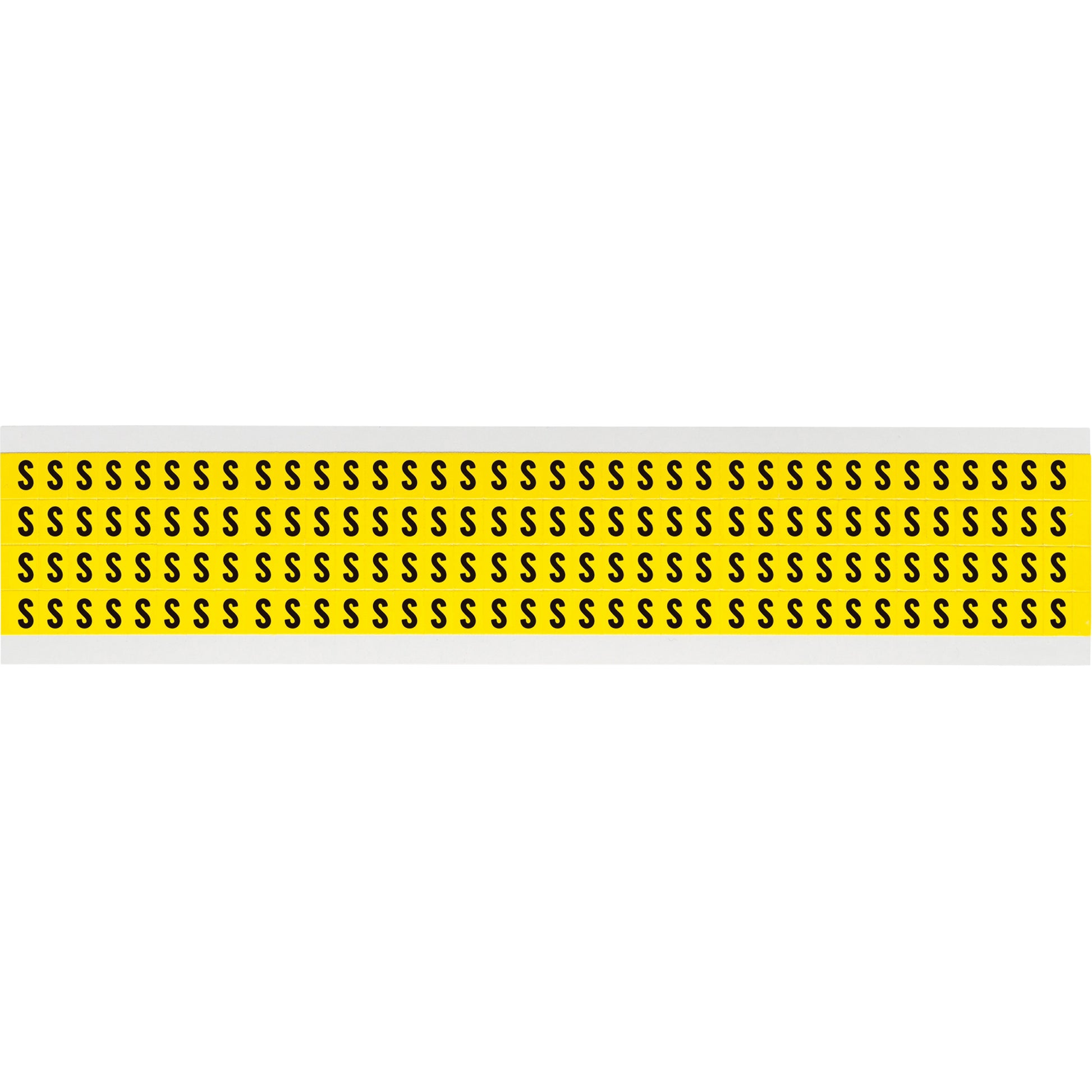 Brady Repositionable Individual Number & Letter Labels, S, 1/4" H, Black on Yellow
