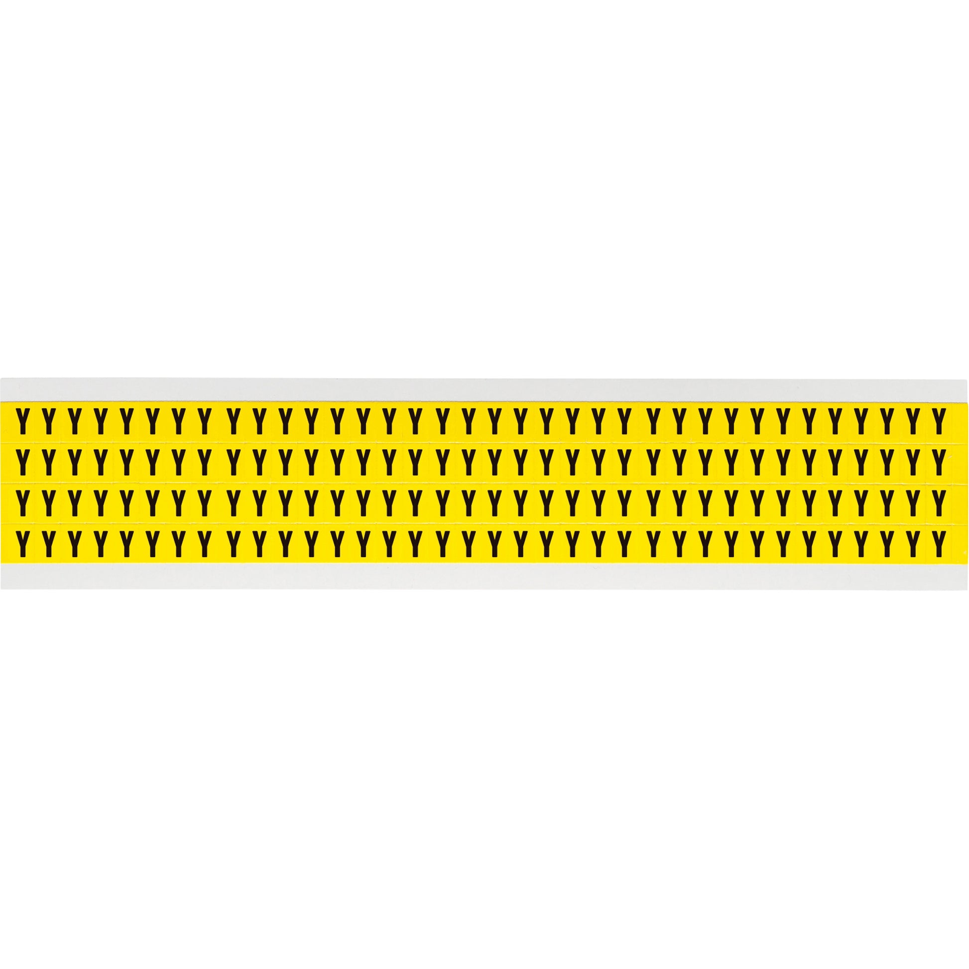 Brady Repositionable Individual Number & Letter Labels, Y, 1/4" H, Black on Yellow