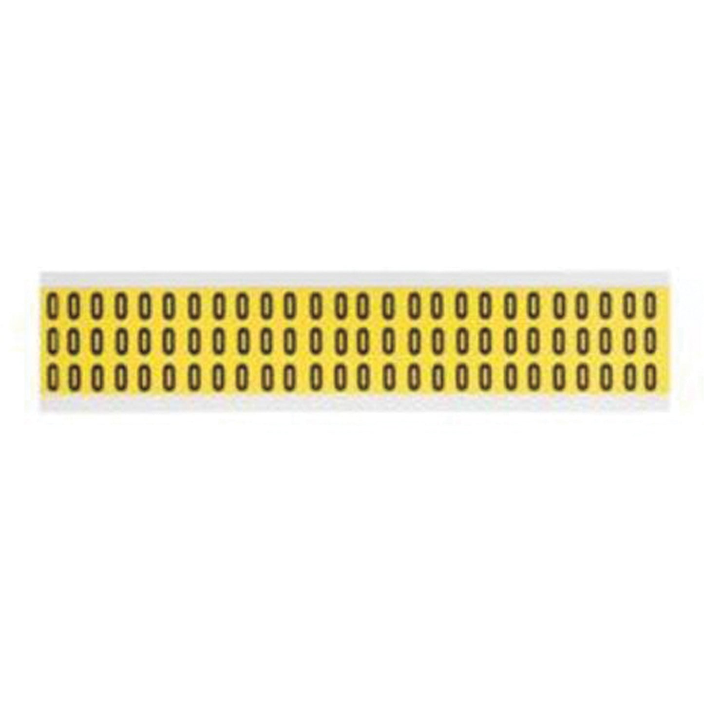 Brady Repositionable Individual Number and Letter Labels, 0, 3/8" H, Black on Yellow