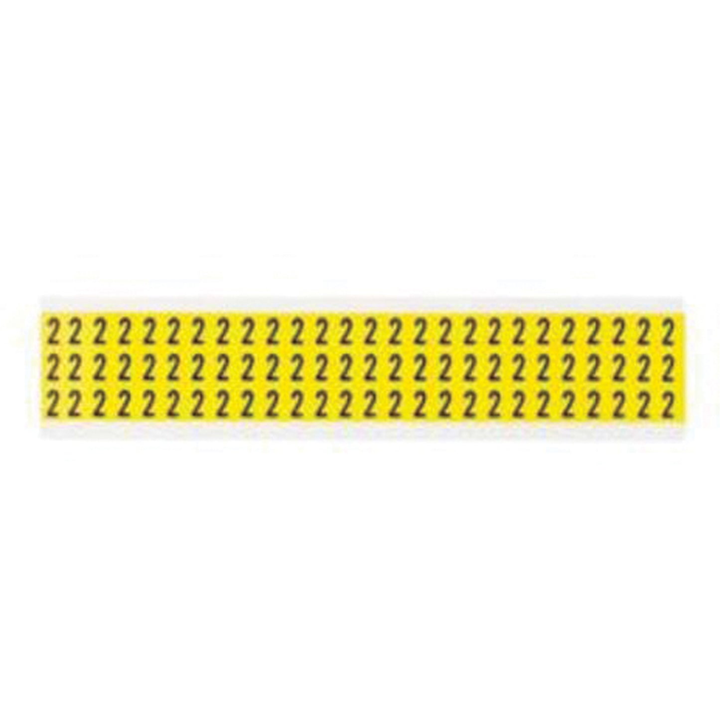 Brady Repositionable Individual Number and Letter Labels, 2, 3/8" H, Black on Yellow