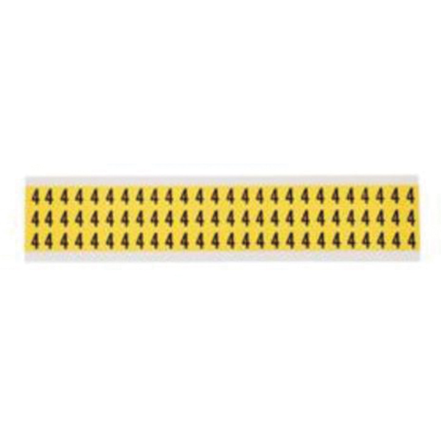 Brady Repositionable Individual Number and Letter Labels, 4, 3/8" H, Black on Yellow