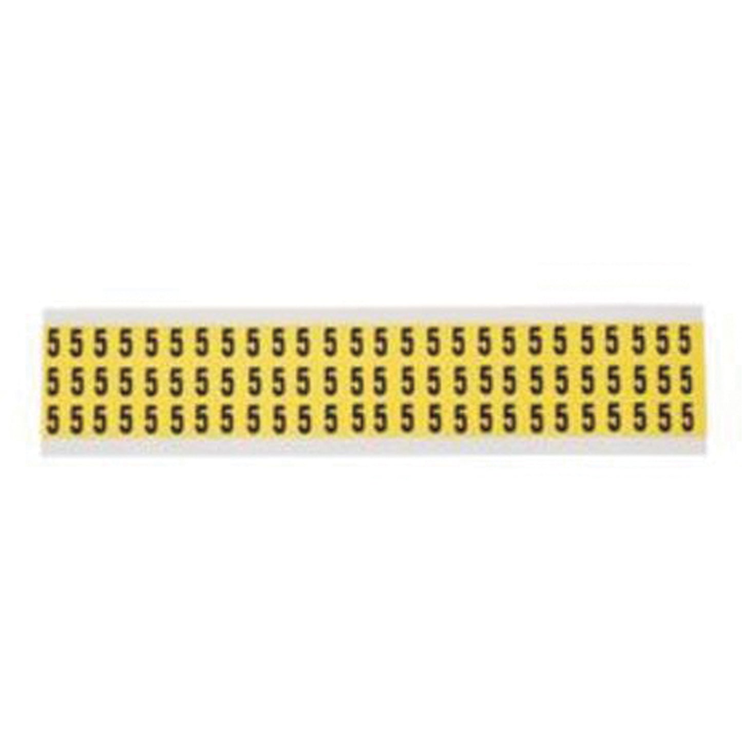 Brady Repositionable Individual Number and Letter Labels, 5, 3/8" H, Black on Yellow