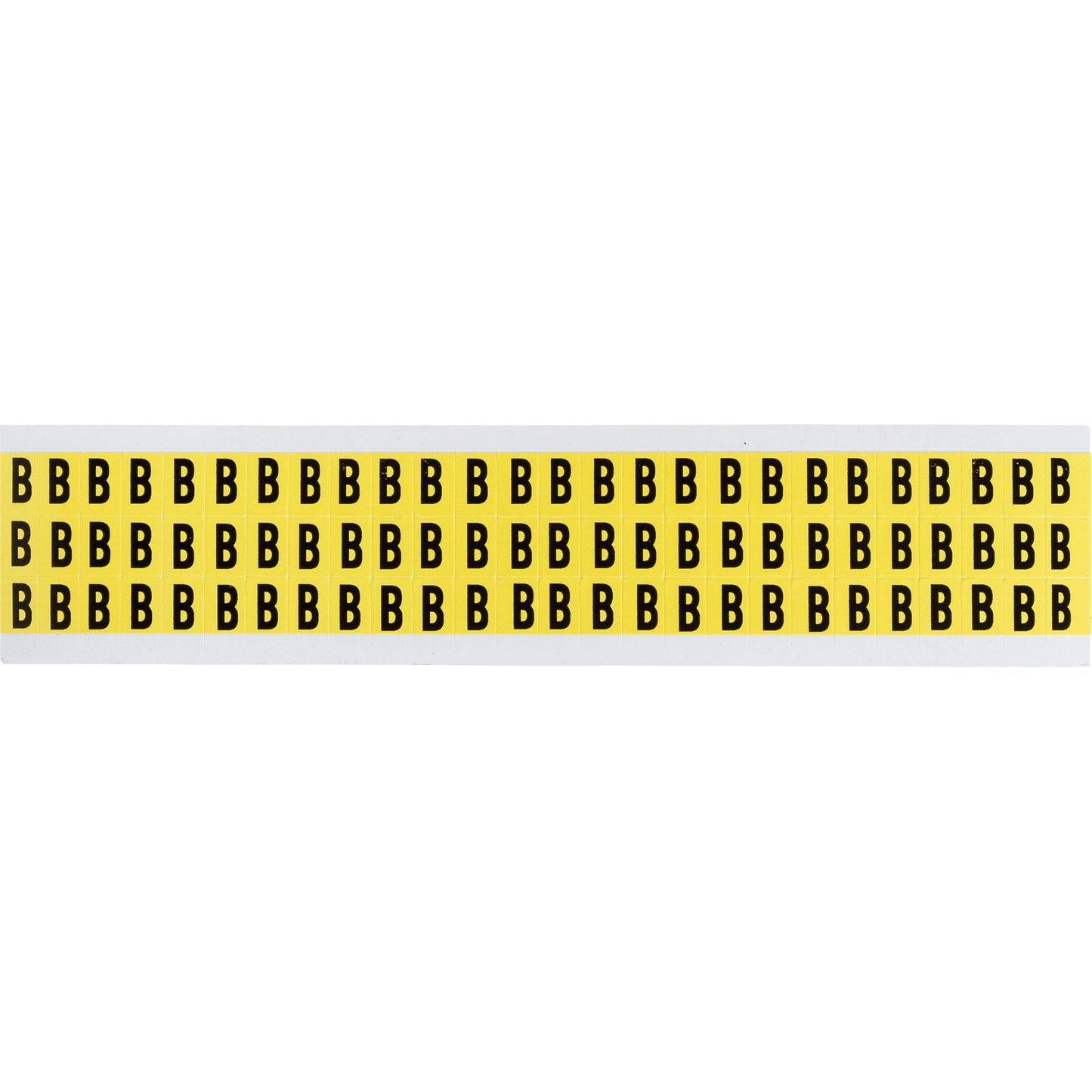 Brady Repositionable Individual Number and Letter Labels, B, 3/8" H, Black on Yellow