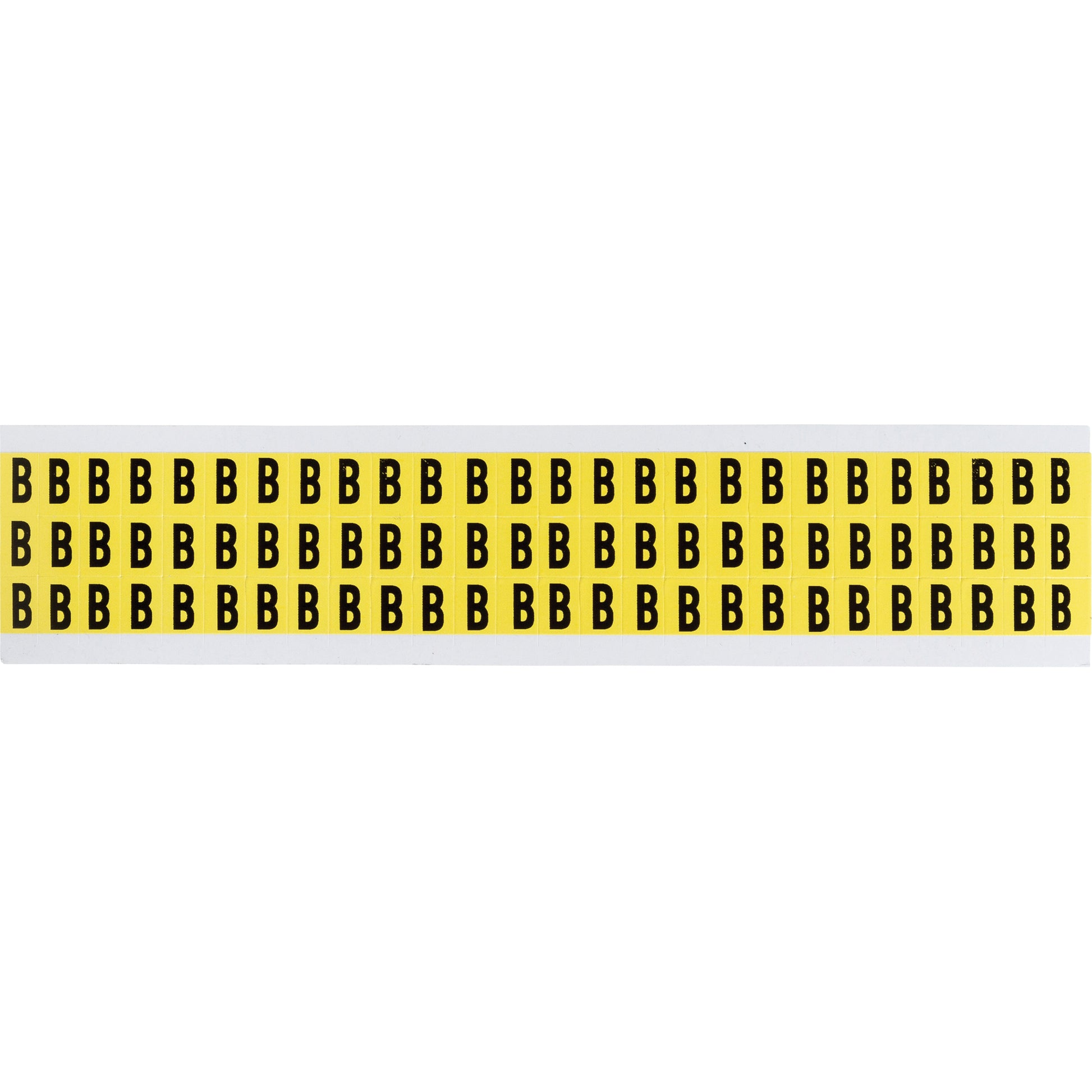 Brady Repositionable Individual Number and Letter Labels, B, 3/8" H, Black on Yellow