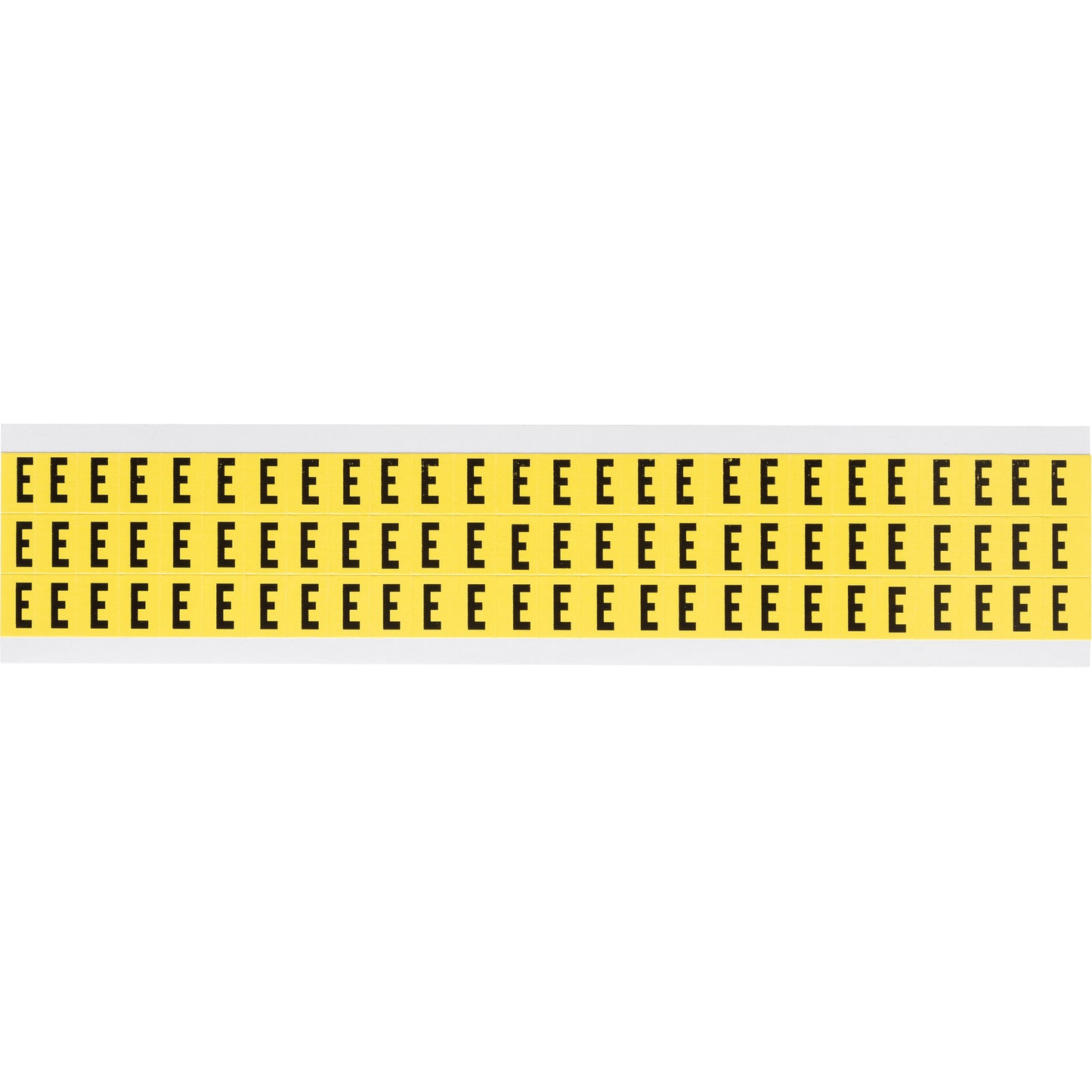 Brady Repositionable Individual Number and Letter Labels, E, 3/8" H, Black on Yellow