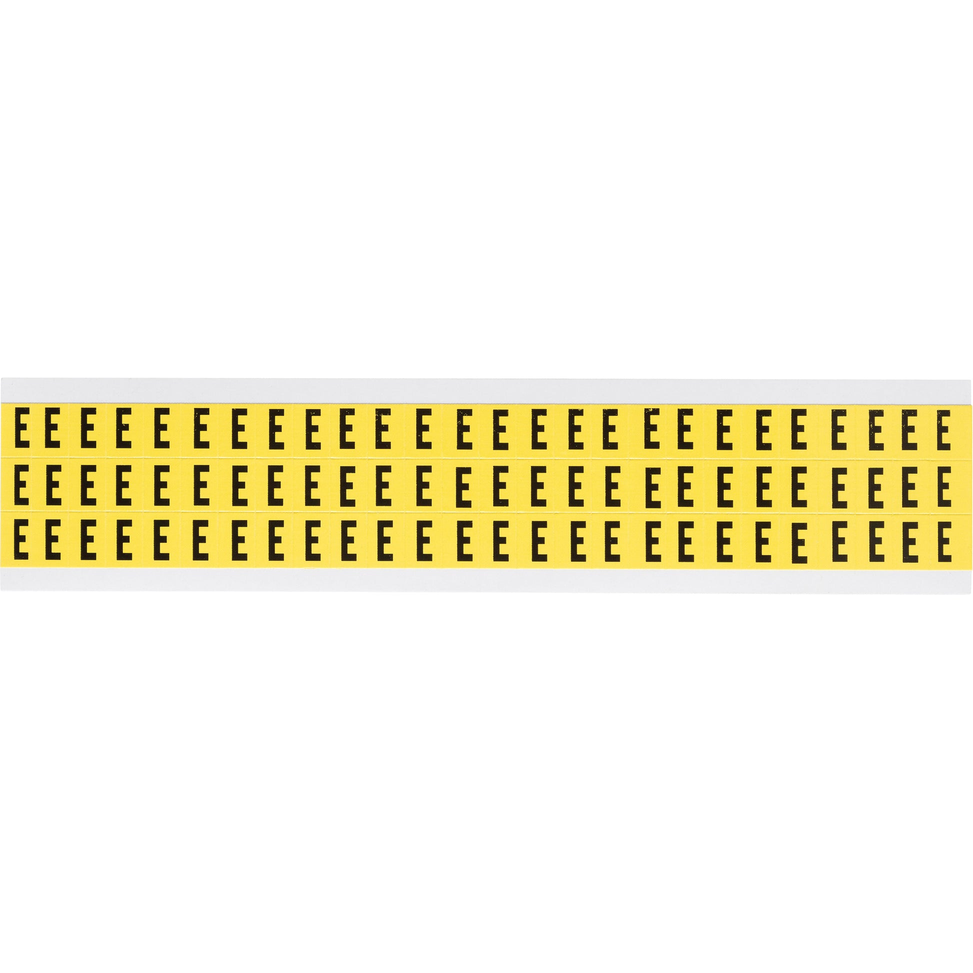 Brady Repositionable Individual Number and Letter Labels, E, 3/8" H, Black on Yellow
