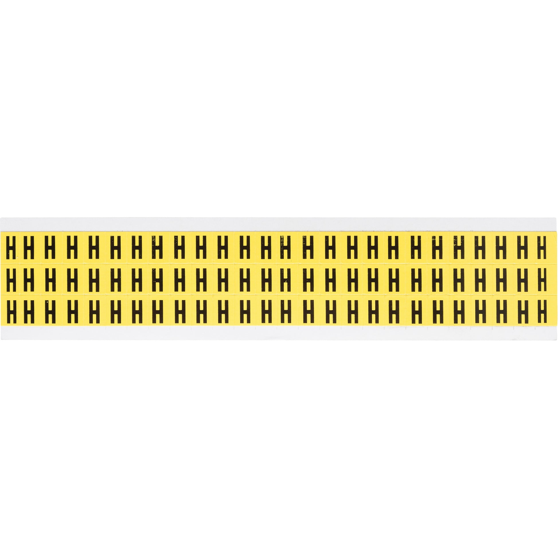 Brady Repositionable Individual Number and Letter Labels, H, 3/8" H, Black on Yellow
