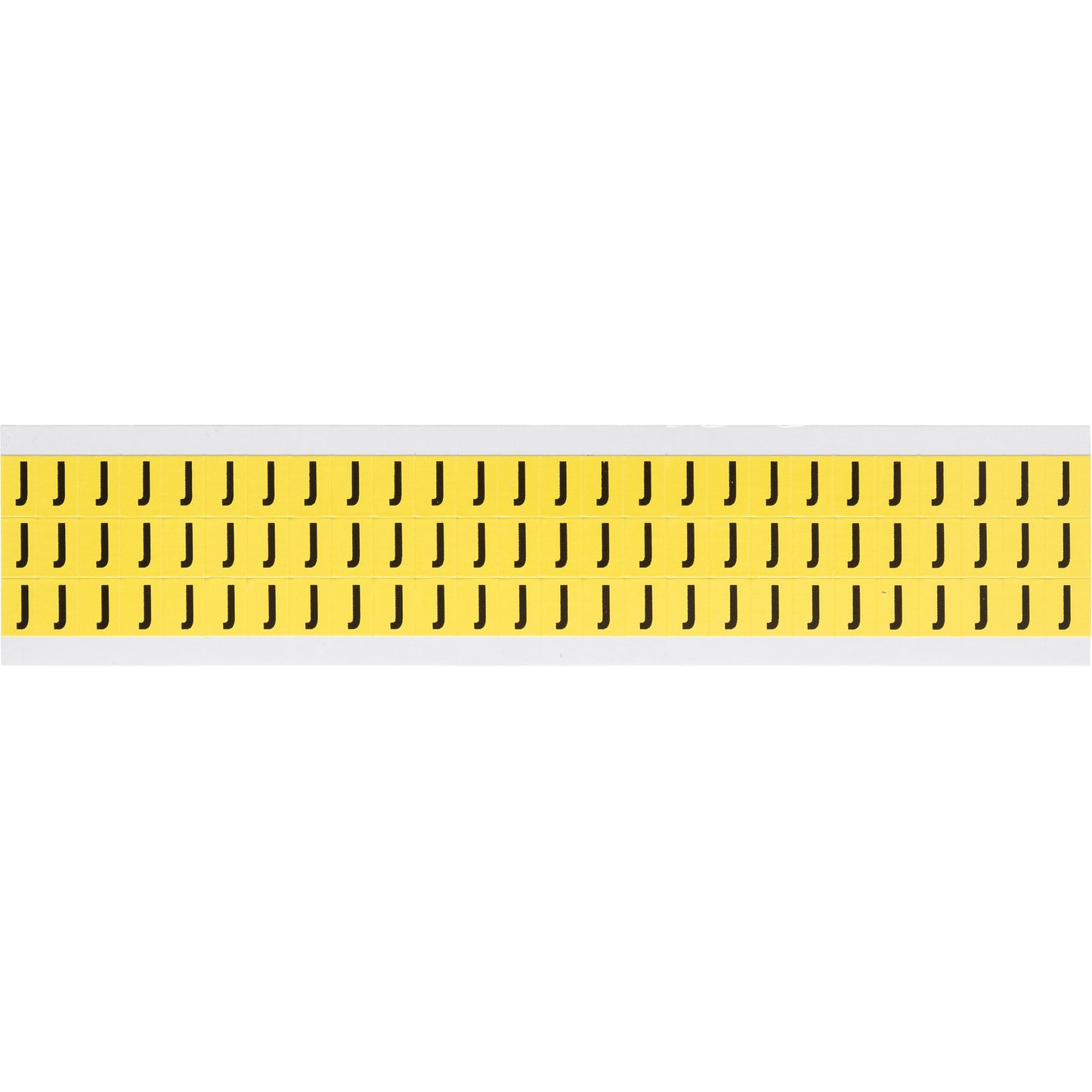 Brady Repositionable Individual Number and Letter Labels, J, 3/8" H, Black on Yellow