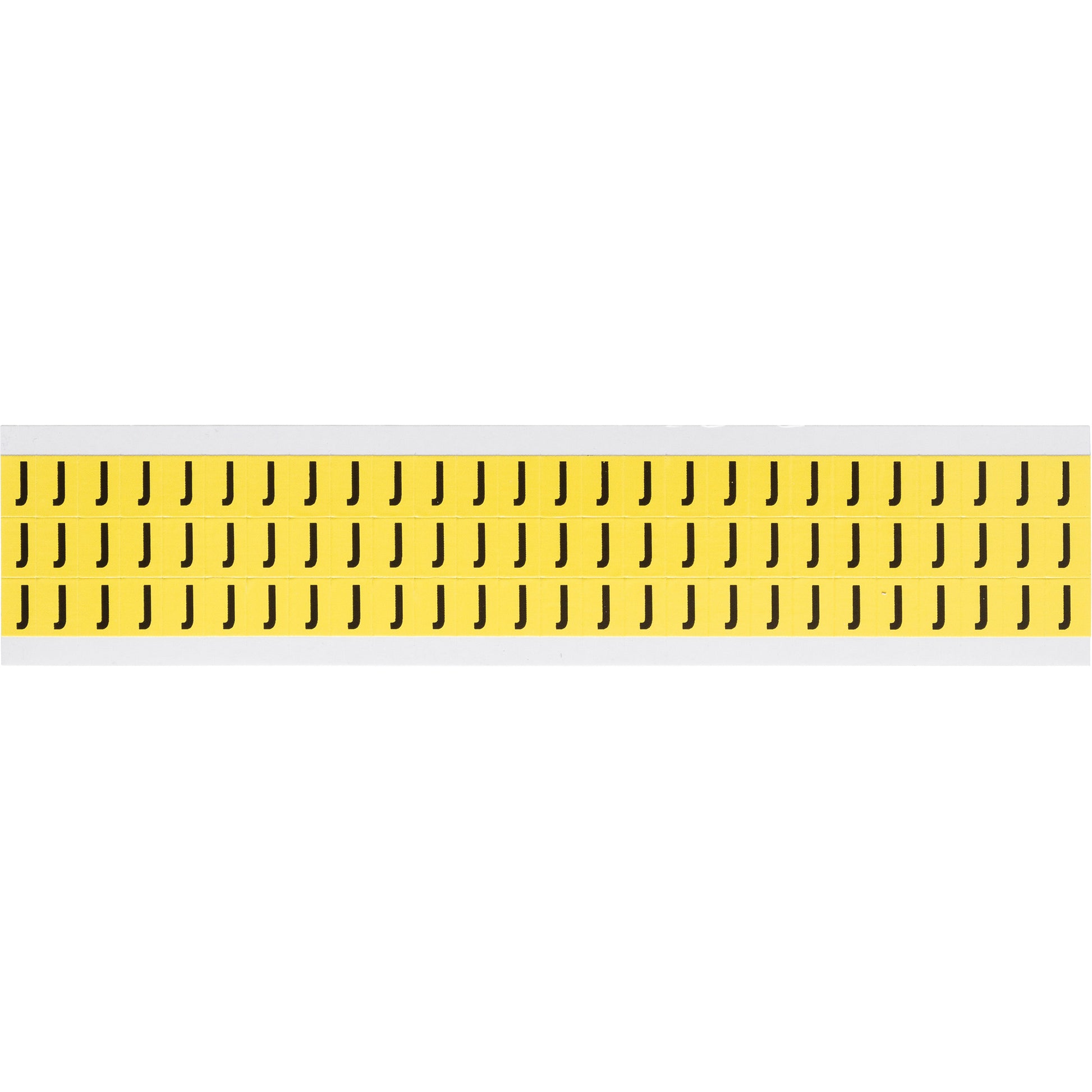 Brady Repositionable Individual Number and Letter Labels, J, 3/8" H, Black on Yellow