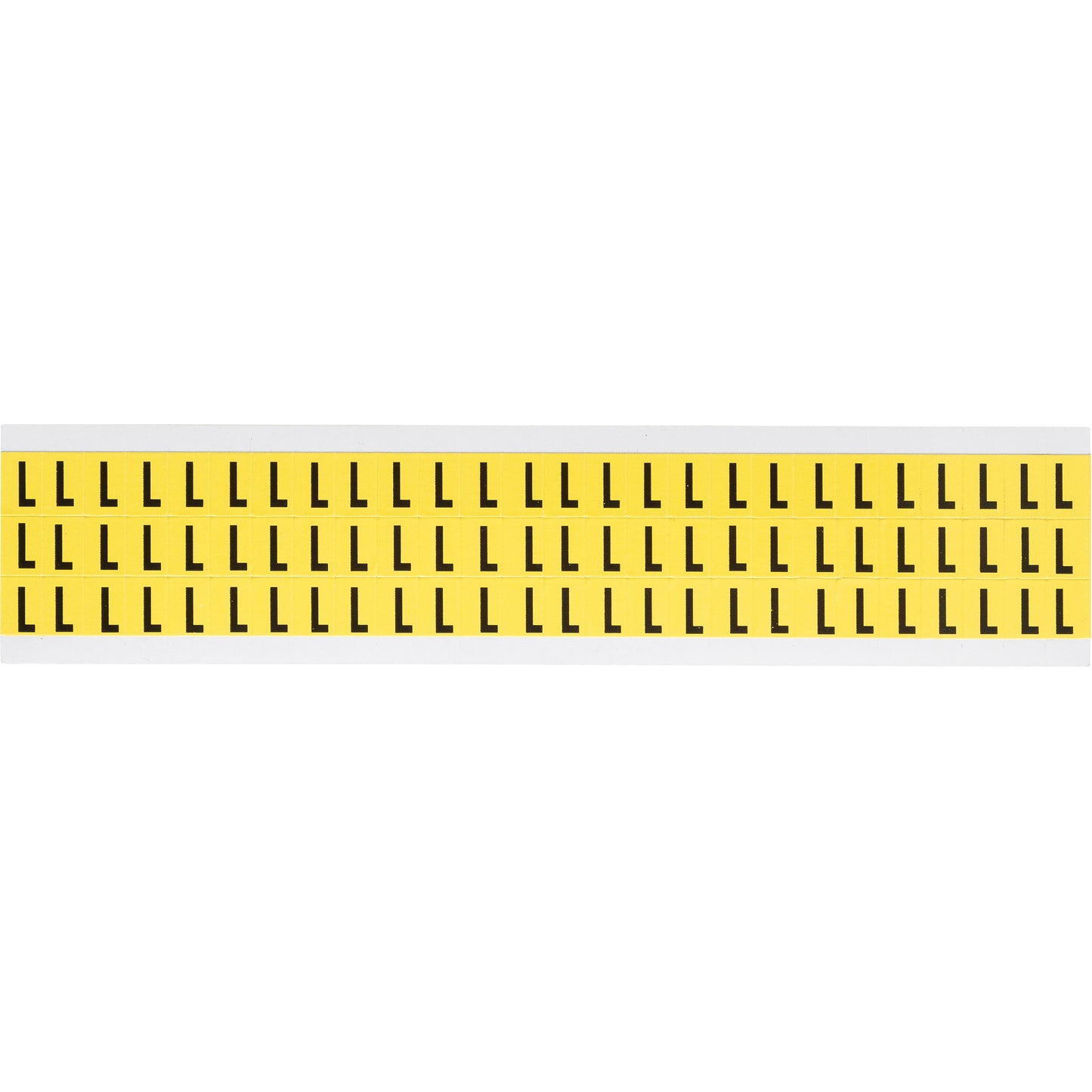 Brady Repositionable Individual Number and Letter Labels, L, 3/8" H, Black on Yellow