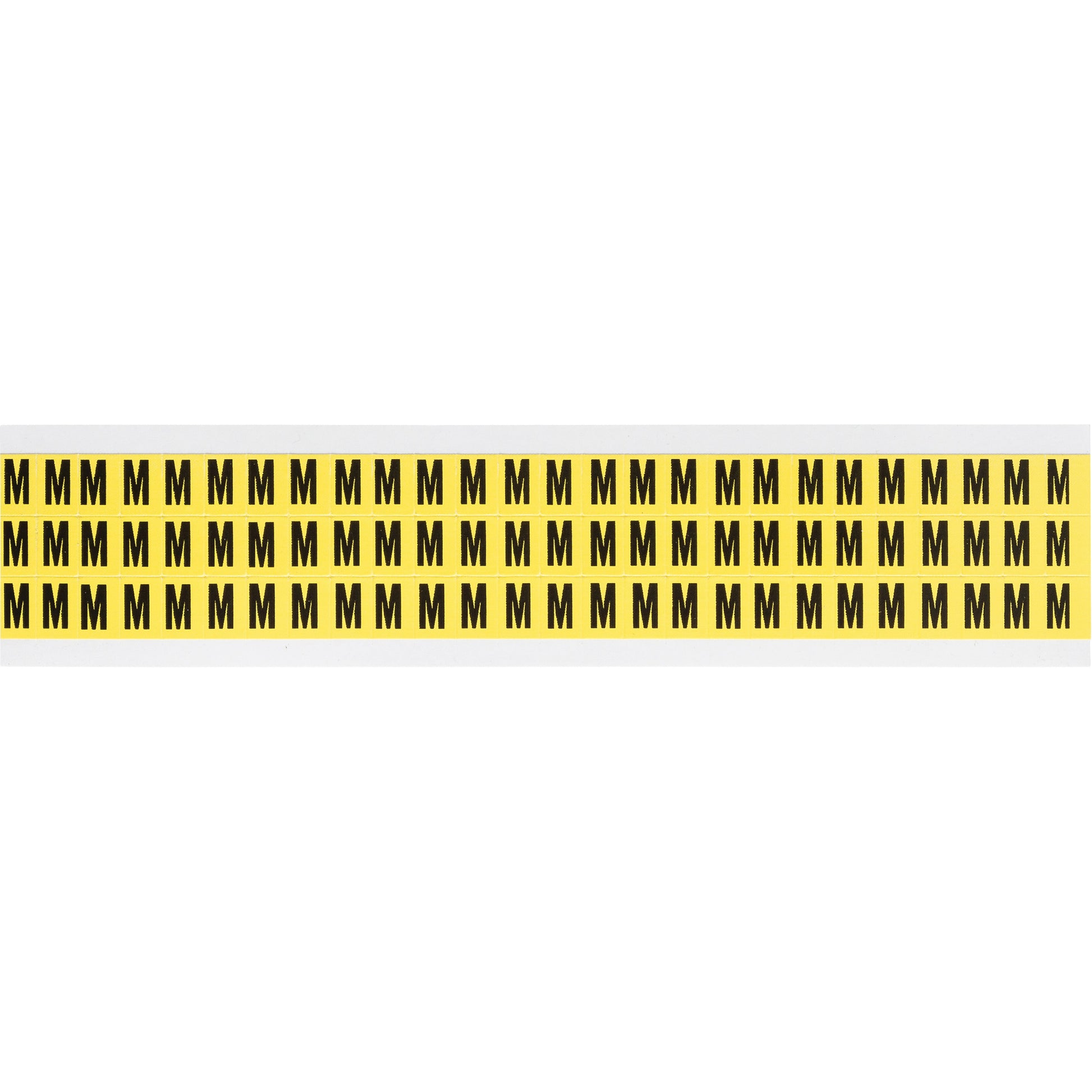 Brady Repositionable Individual Number & Letter Labels, M, 3/8" H, Black on Yellow
