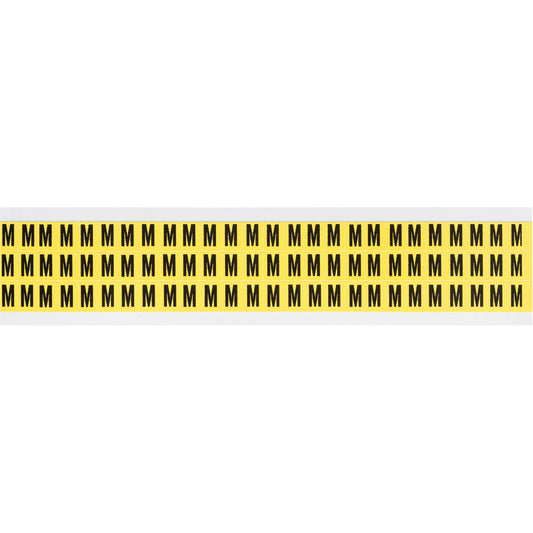 Brady Repositionable Individual Number & Letter Labels, M, 3/8" H, Black on Yellow