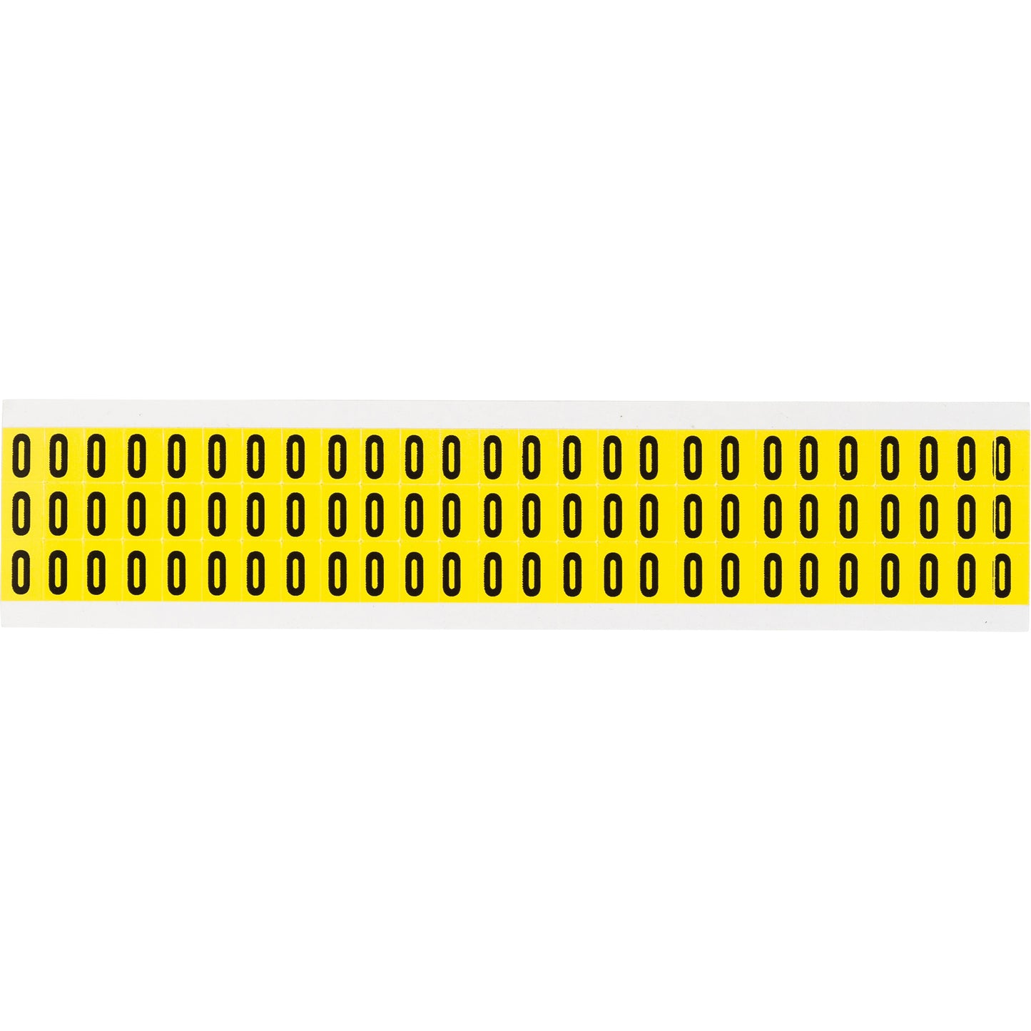 Brady Repositionable Individual Number & Letter Labels, O, 3/8" H, Black on Yellow