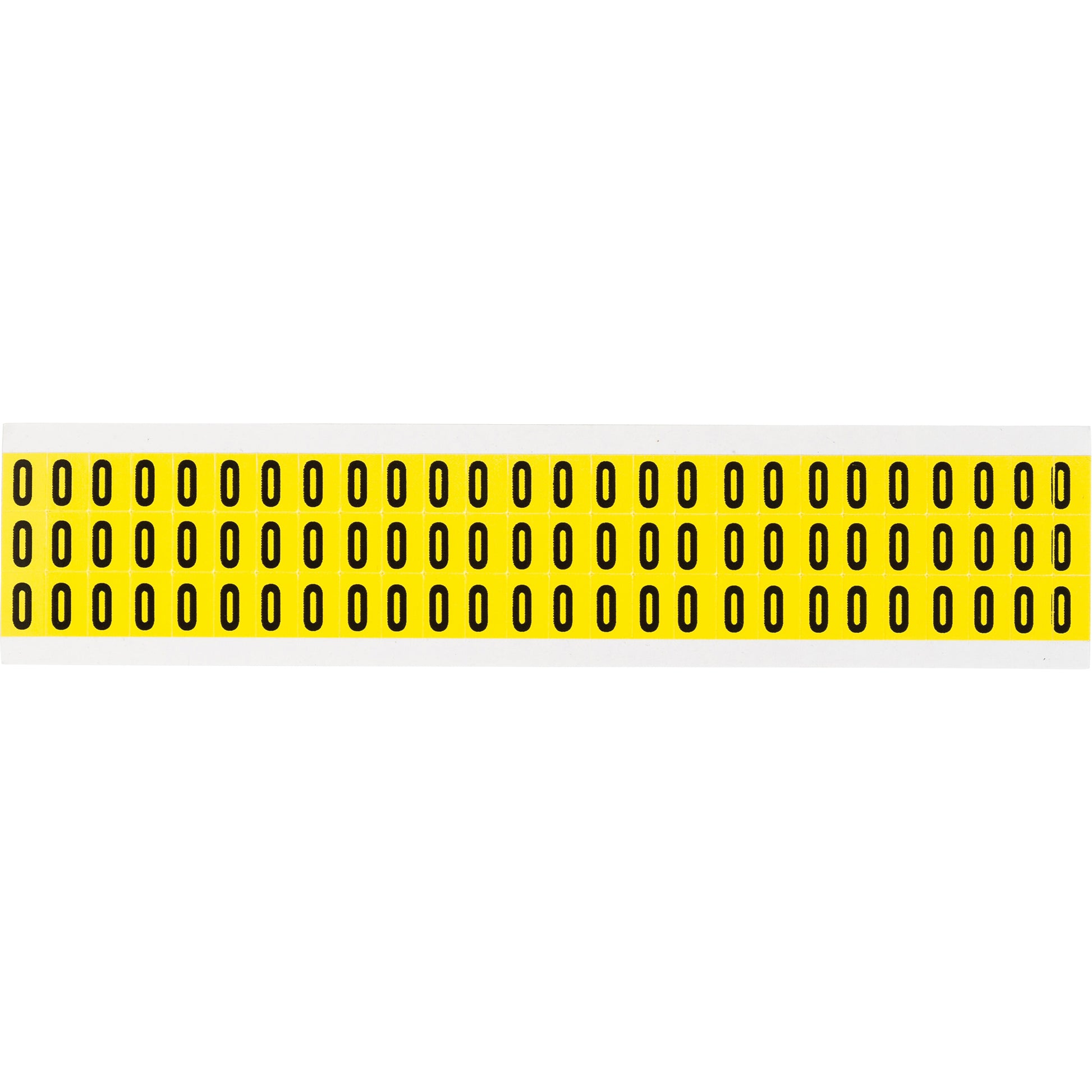 Brady Repositionable Individual Number & Letter Labels, O, 3/8" H, Black on Yellow