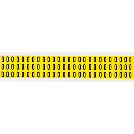 Brady Repositionable Individual Number & Letter Labels, O, 3/8" H, Black on Yellow