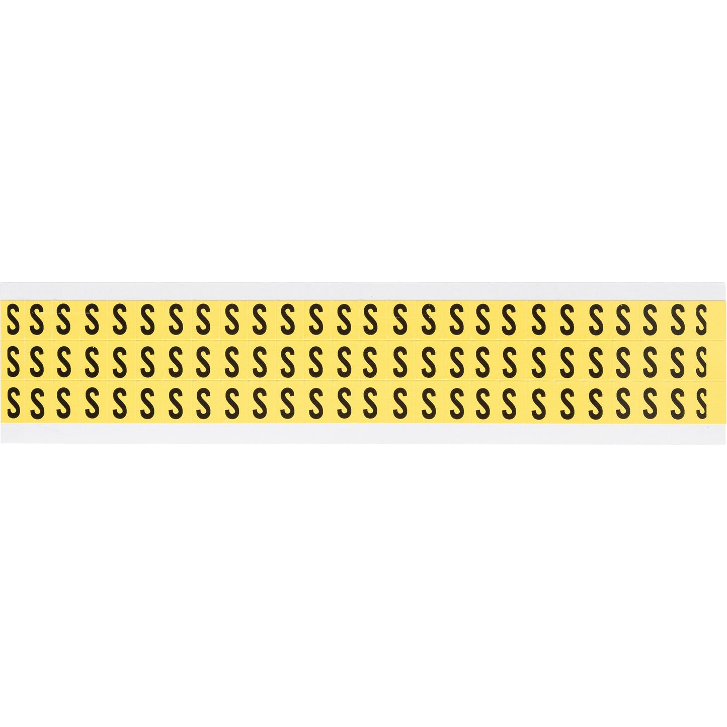 Brady Repositionable Individual Number & Letter Labels, S, 3/8" H, Black on Yellow