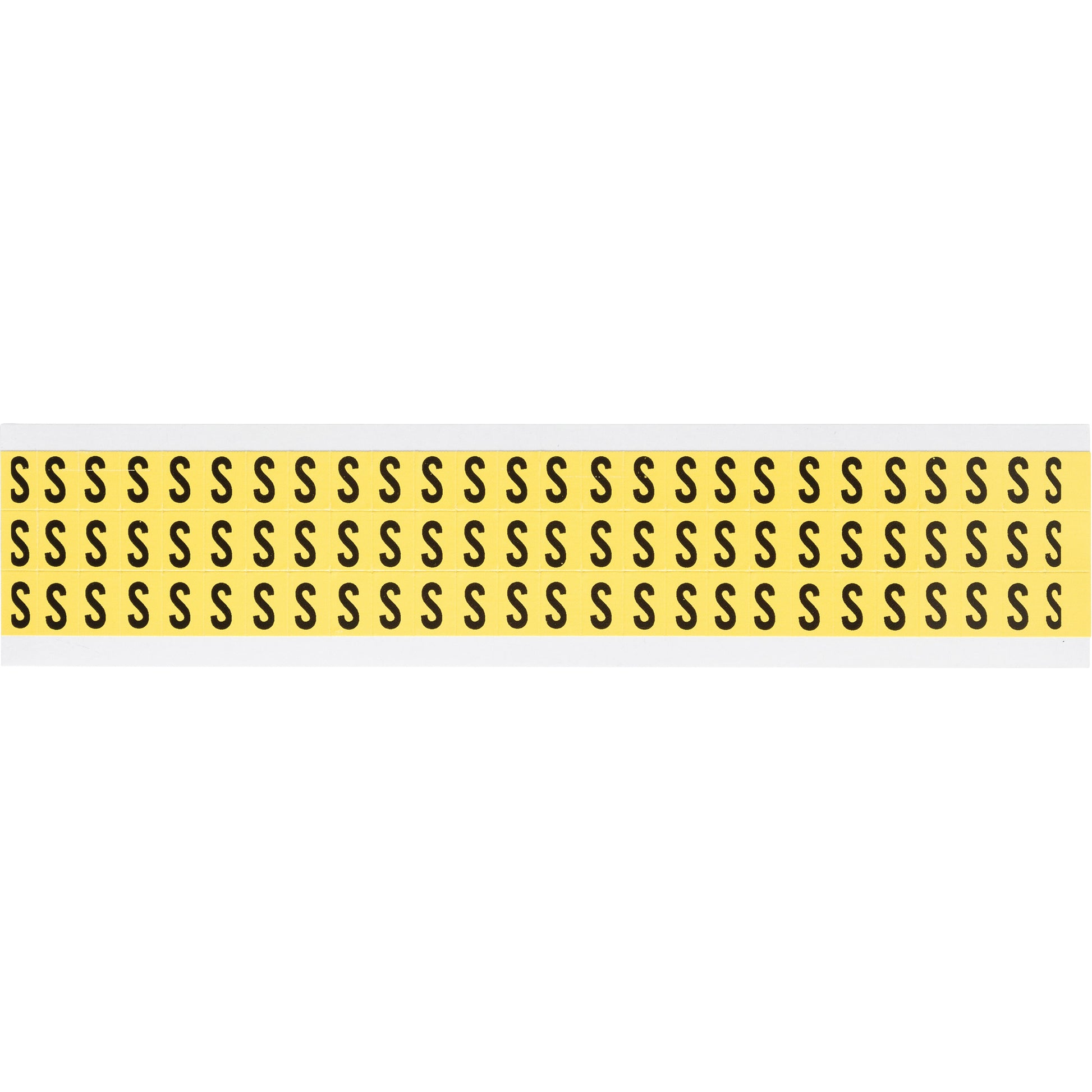 Brady Repositionable Individual Number & Letter Labels, S, 3/8" H, Black on Yellow